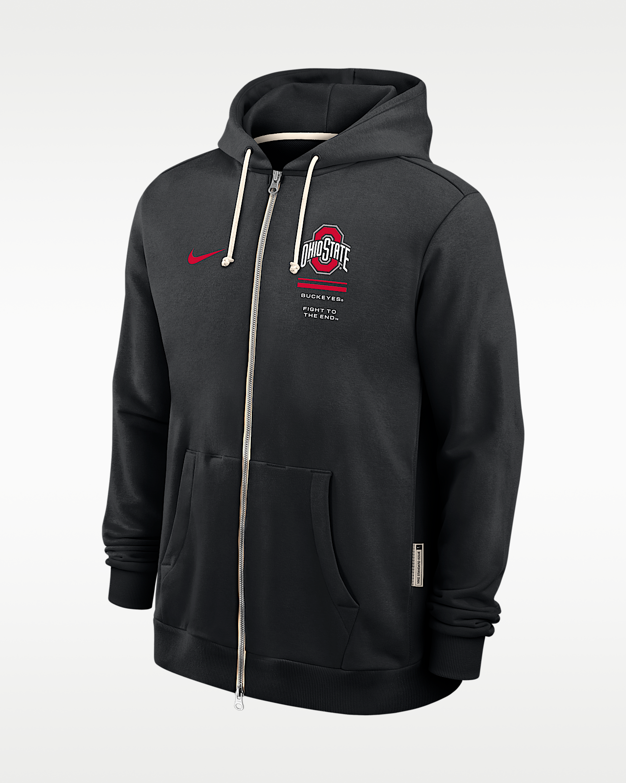 Мужское худи Ohio State Sideline Standard Issue Nike Dri-FIT College Full-Zip Hoodie
