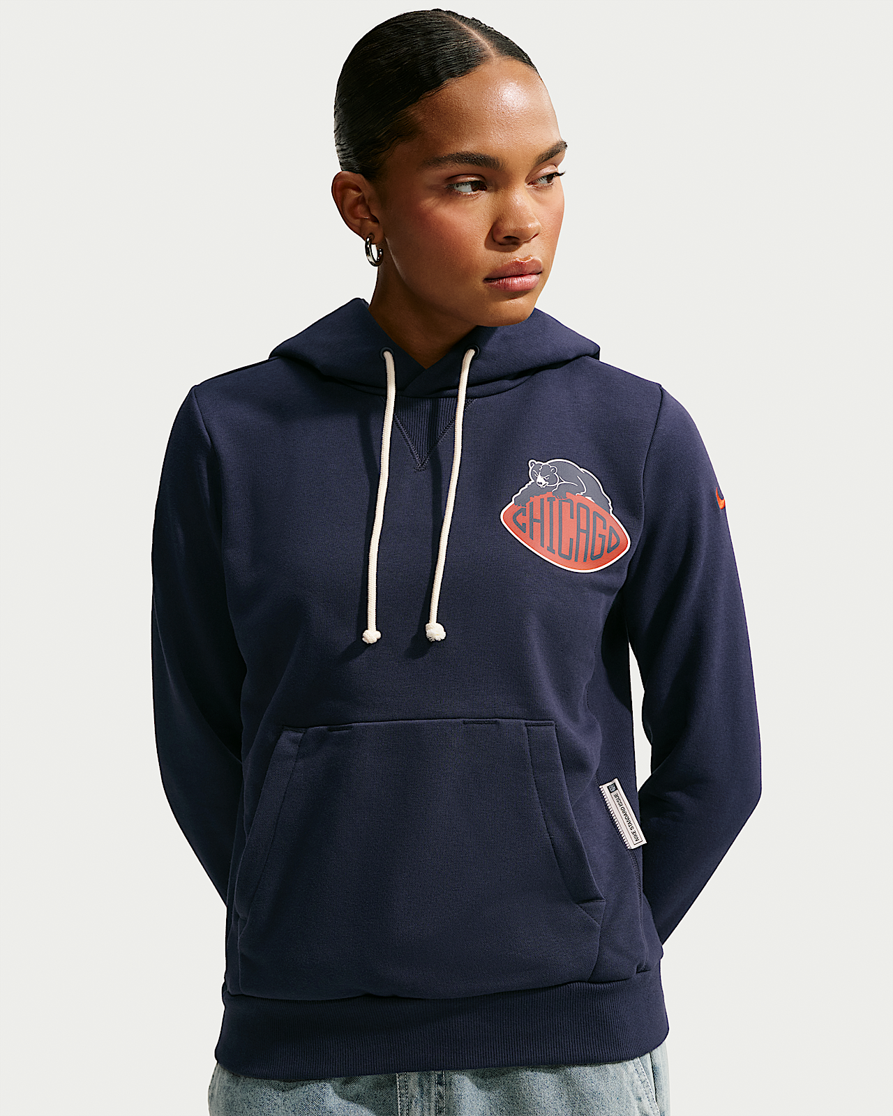 Женское худи Chicago Bears Rivalries Collection Sideline Nike Dri-FIT NFL Pullover Hoodie