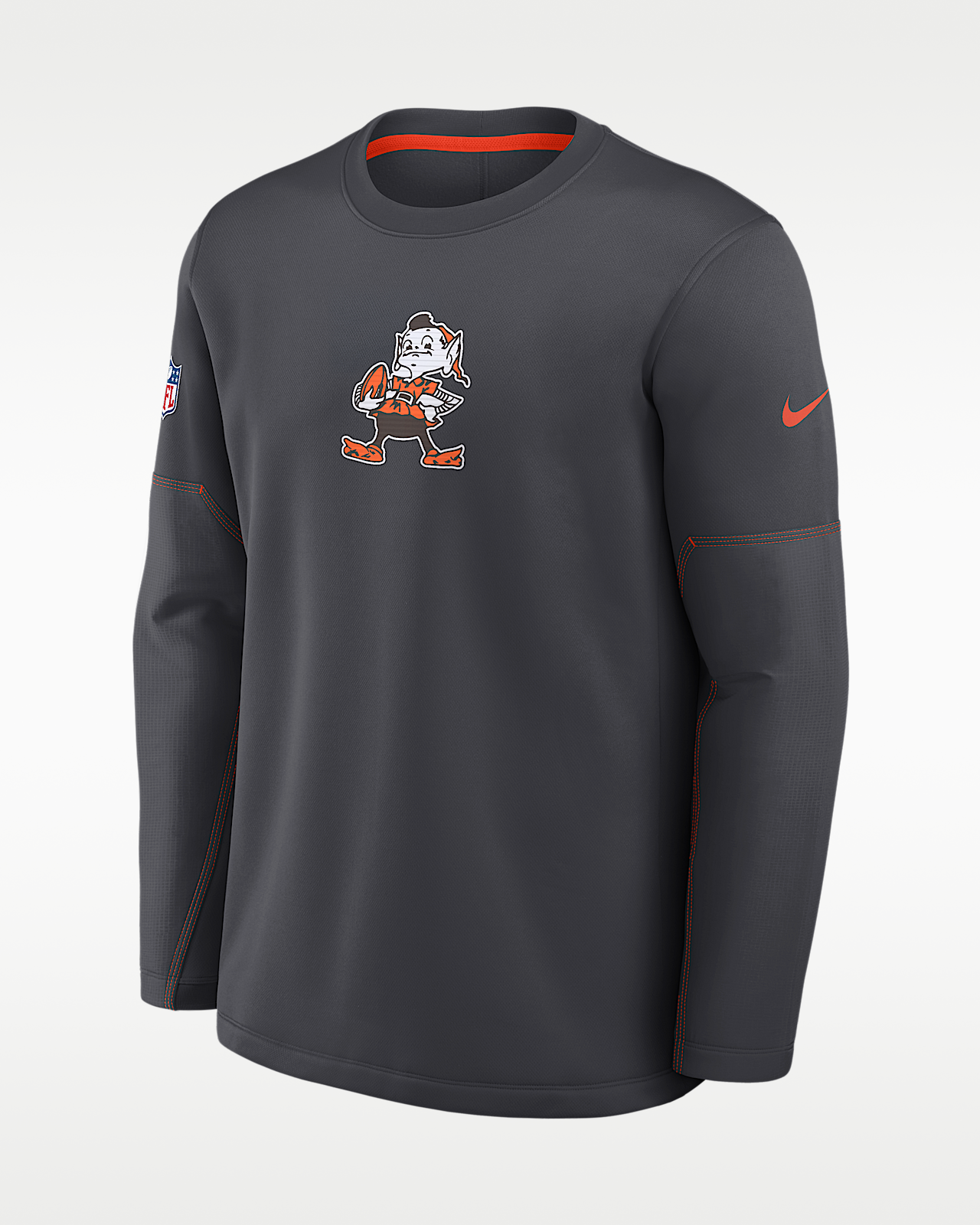 Мужская футболка Cleveland Browns Sideline Coaches Nike Therma-FIT NFL Long-Sleeve