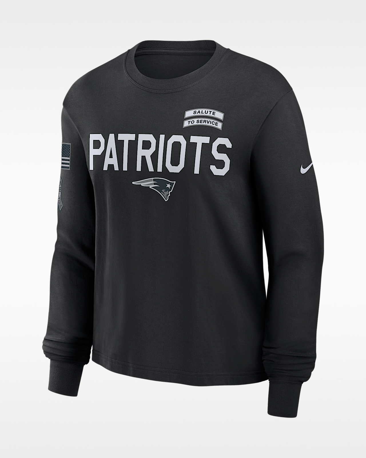 Женская футболка New England Patriots Salute to Service Sideline Nike Dri-FIT NFL Long-Sleeve