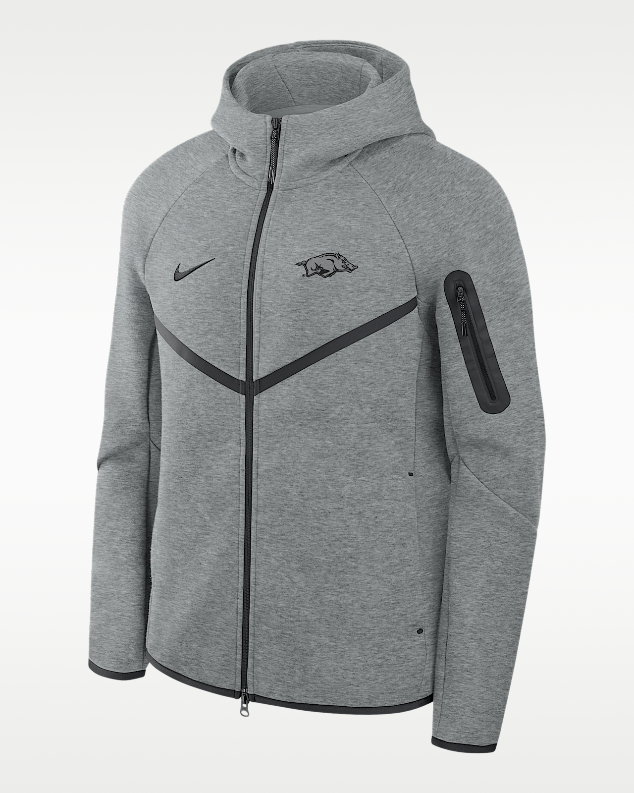 Мужское худи Arkansas Razorbacks Tech Nike Basketball Fleece Full-Zip Hoodie для баскетбола