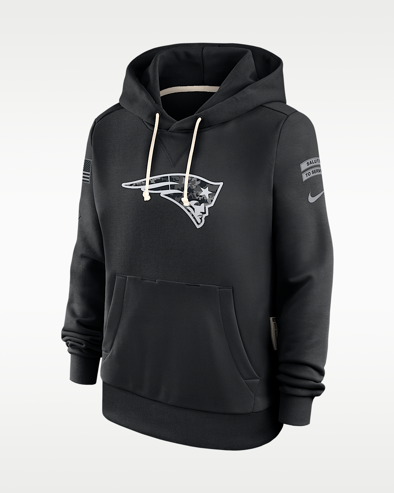 Женское худи New England Patriots Salute to Service Sideline Nike Dri-FIT NFL Pullover Hoodie