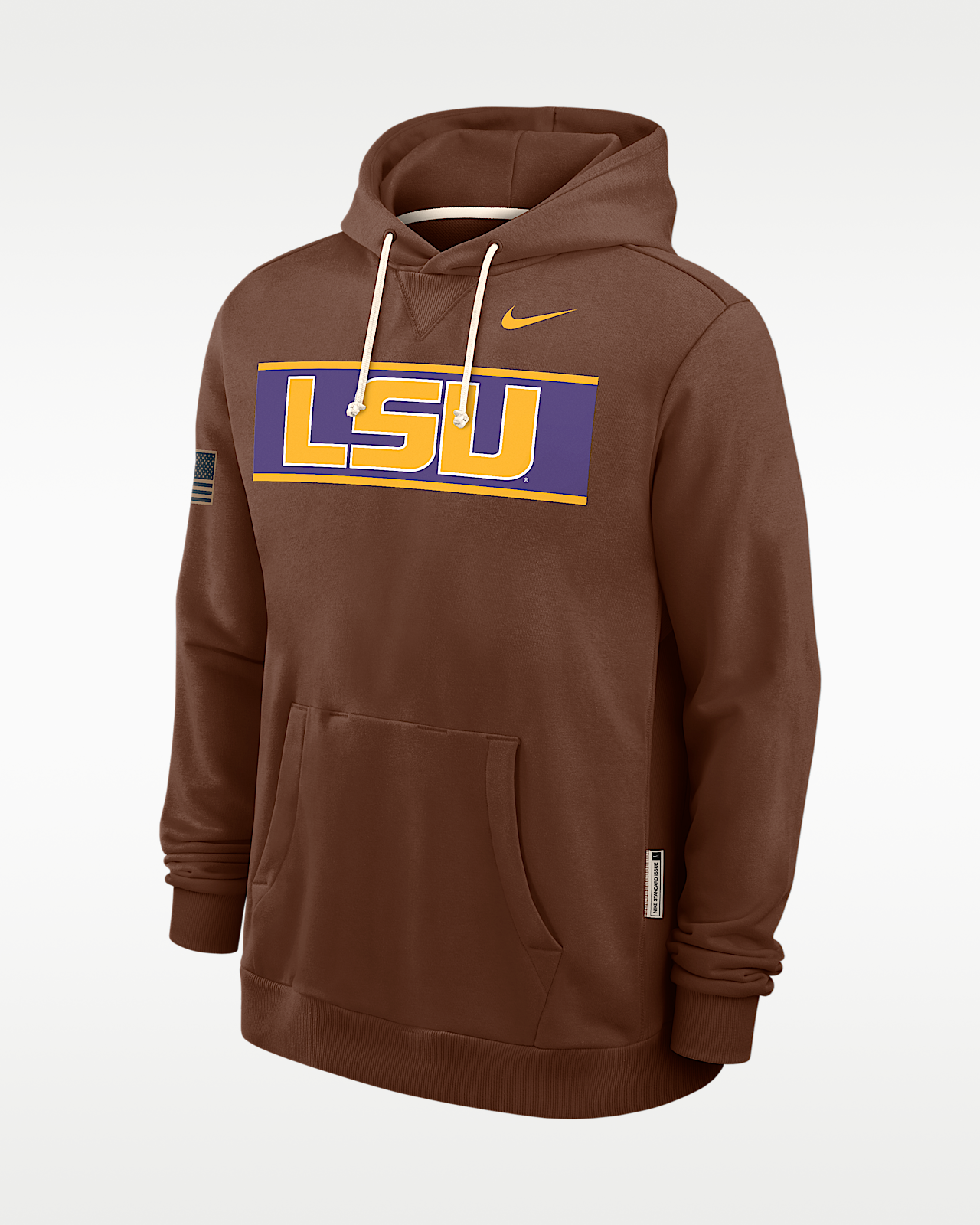 Мужское худи LSU 2026 Military Appreciation Standard Issue Nike Dri-FIT College Pullover Hoodie