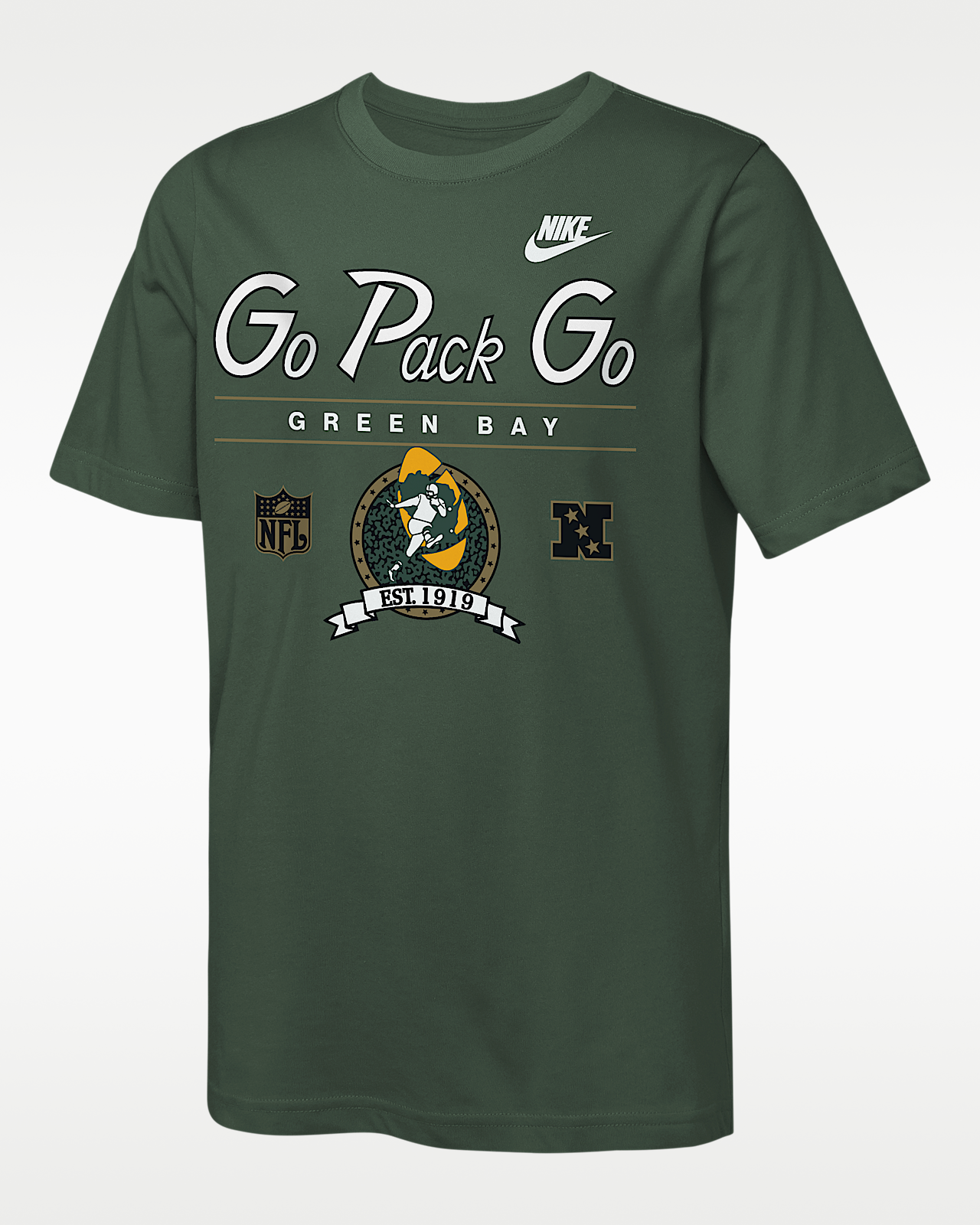 Детская футболка Green Bay Packers Rewind Hometown Slub Big Kids' Nike Dri-FIT NFL