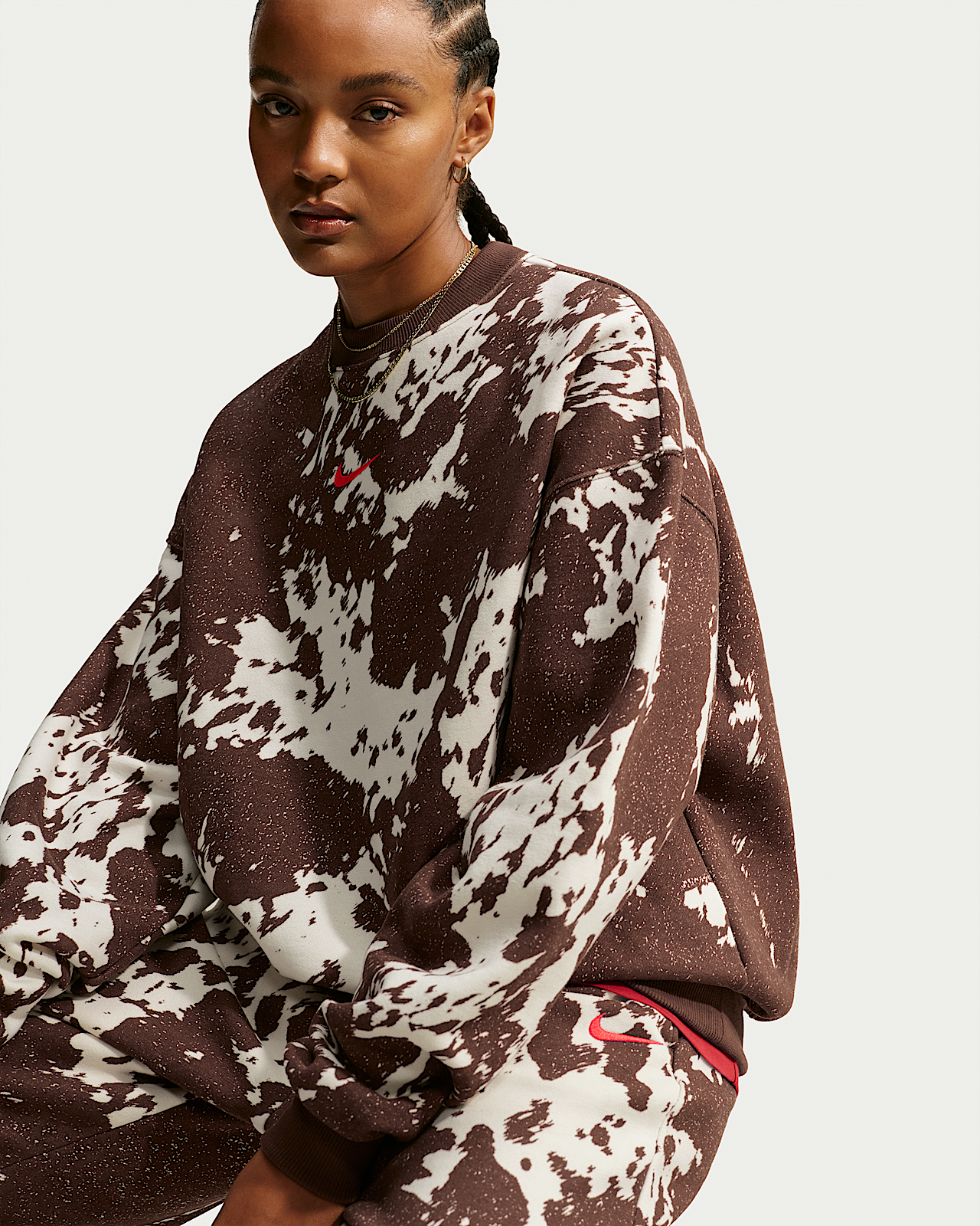 Женские  Nike Studio Fleece Medium Weight Oversized Crew