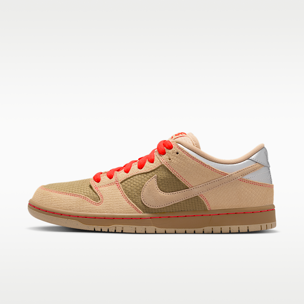 Nike Dunk Low sneaker Canvas/Parachute Beige/Bright Crimson/Vachetta Tan