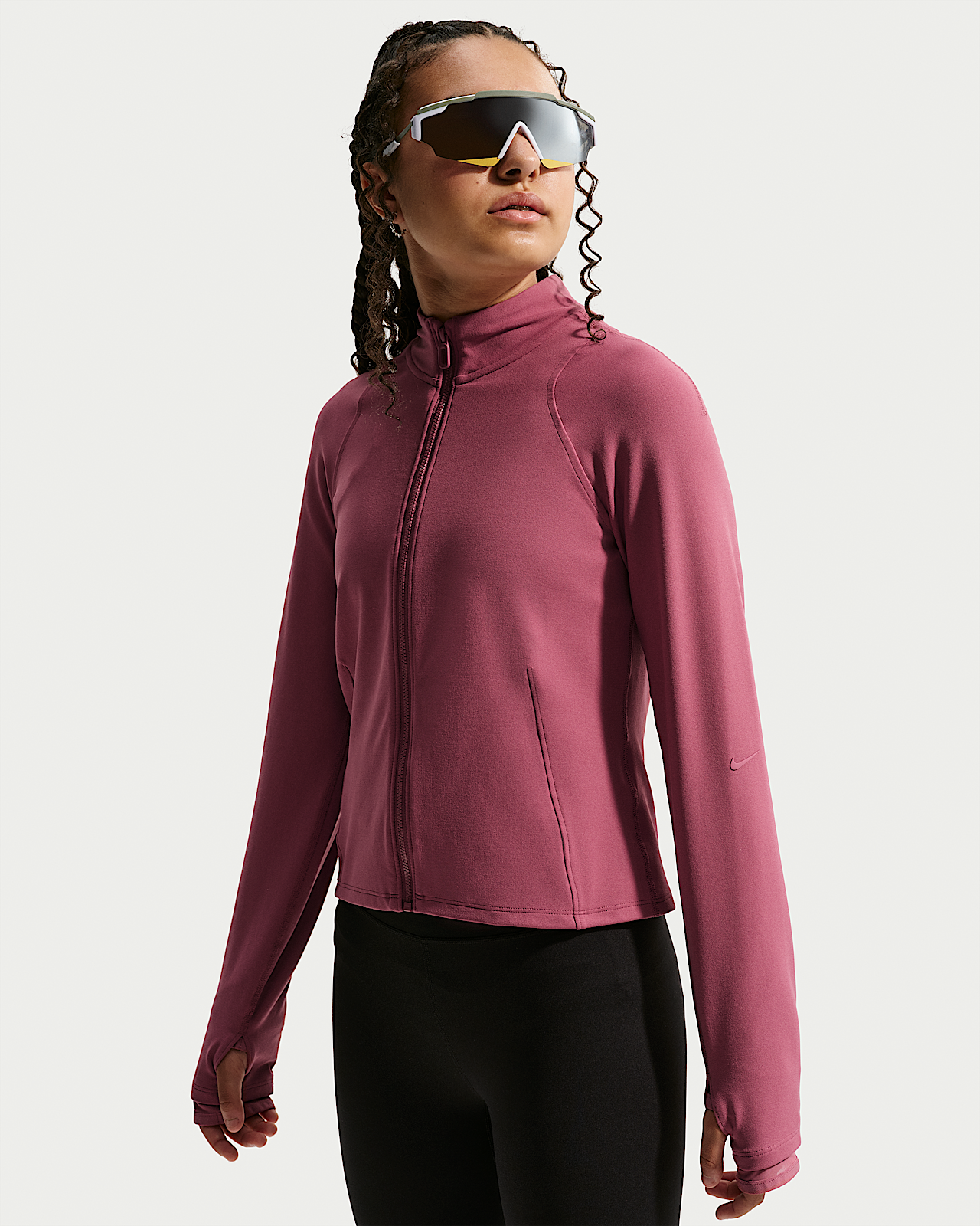 Детские  Nike Mavn Girls' Dri-FIT Fitted Full-Zip Long-Sleeve Top