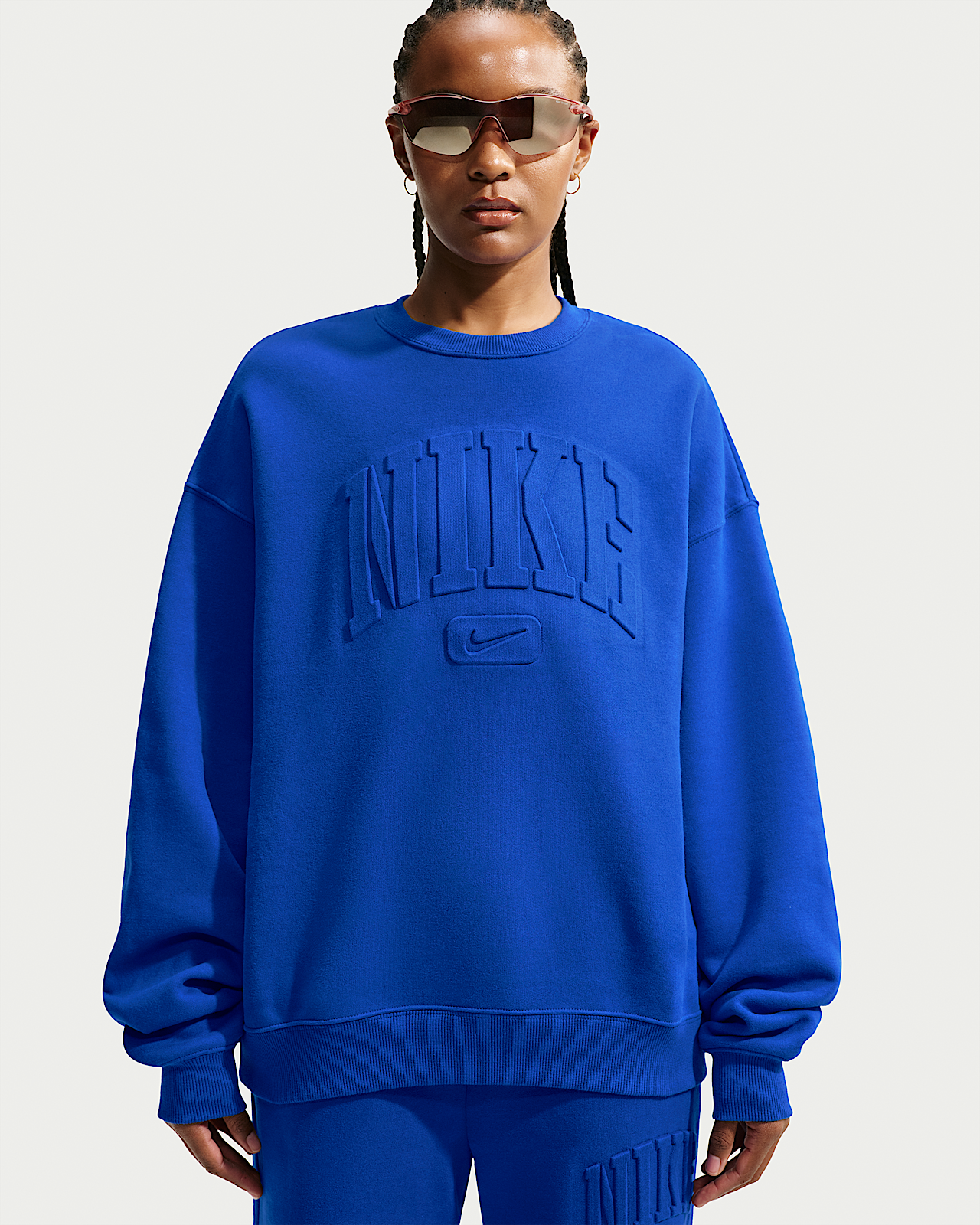 Женские  Nike Studio Fleece Medium Weight "Graphic Pack" Oversized Embossed Crew