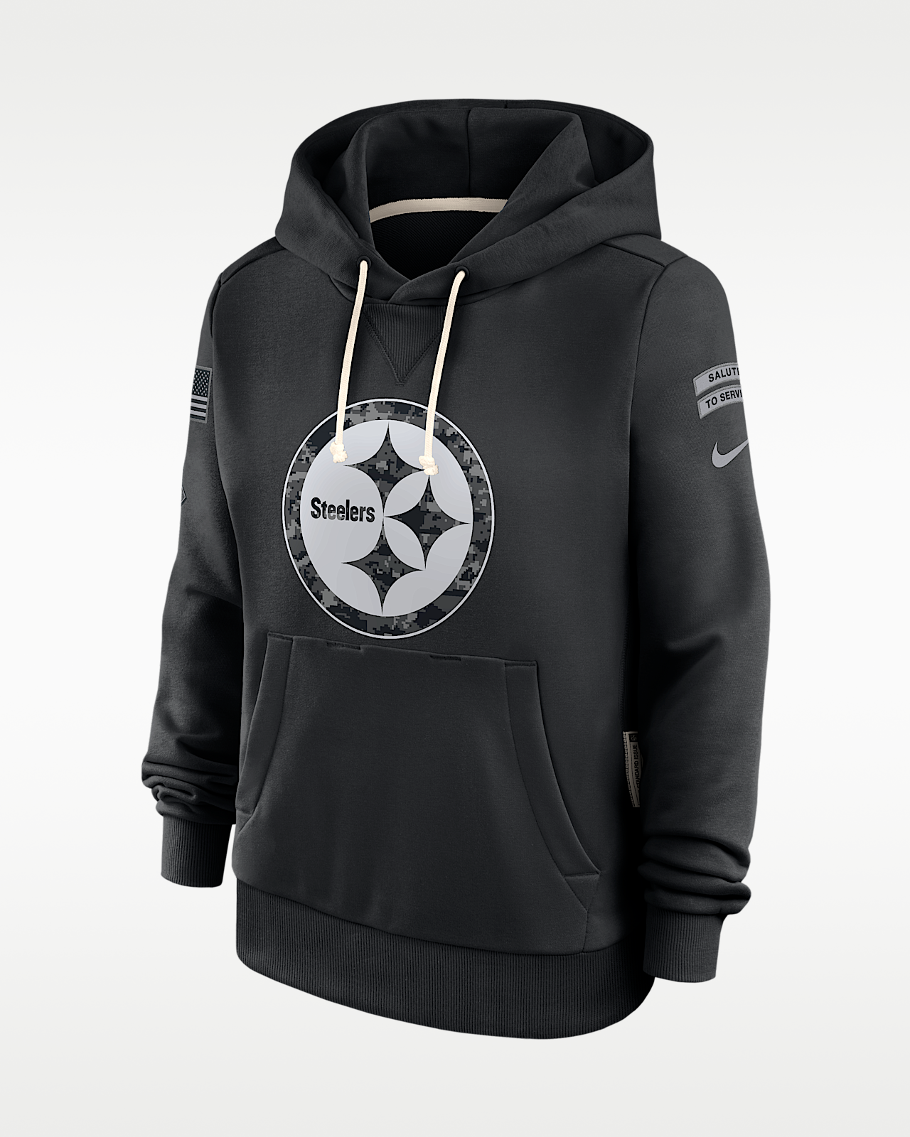 Женское худи Pittsburgh Steelers Salute to Service Sideline Nike Dri-FIT NFL Pullover Hoodie