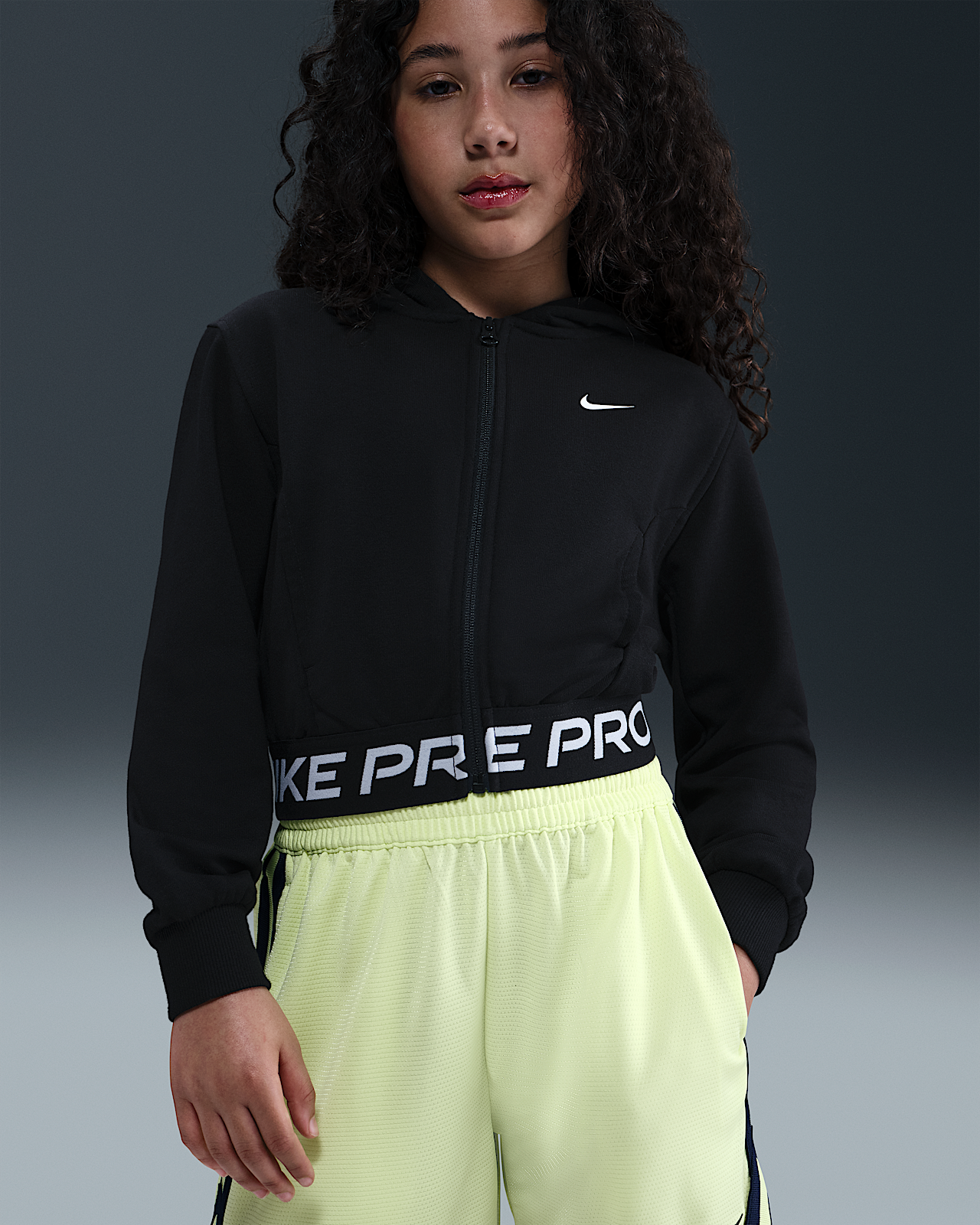 Детское худи Nike Pro Fleece Big Kids' (Girls') Dri-FIT Full-Zip Hoodie