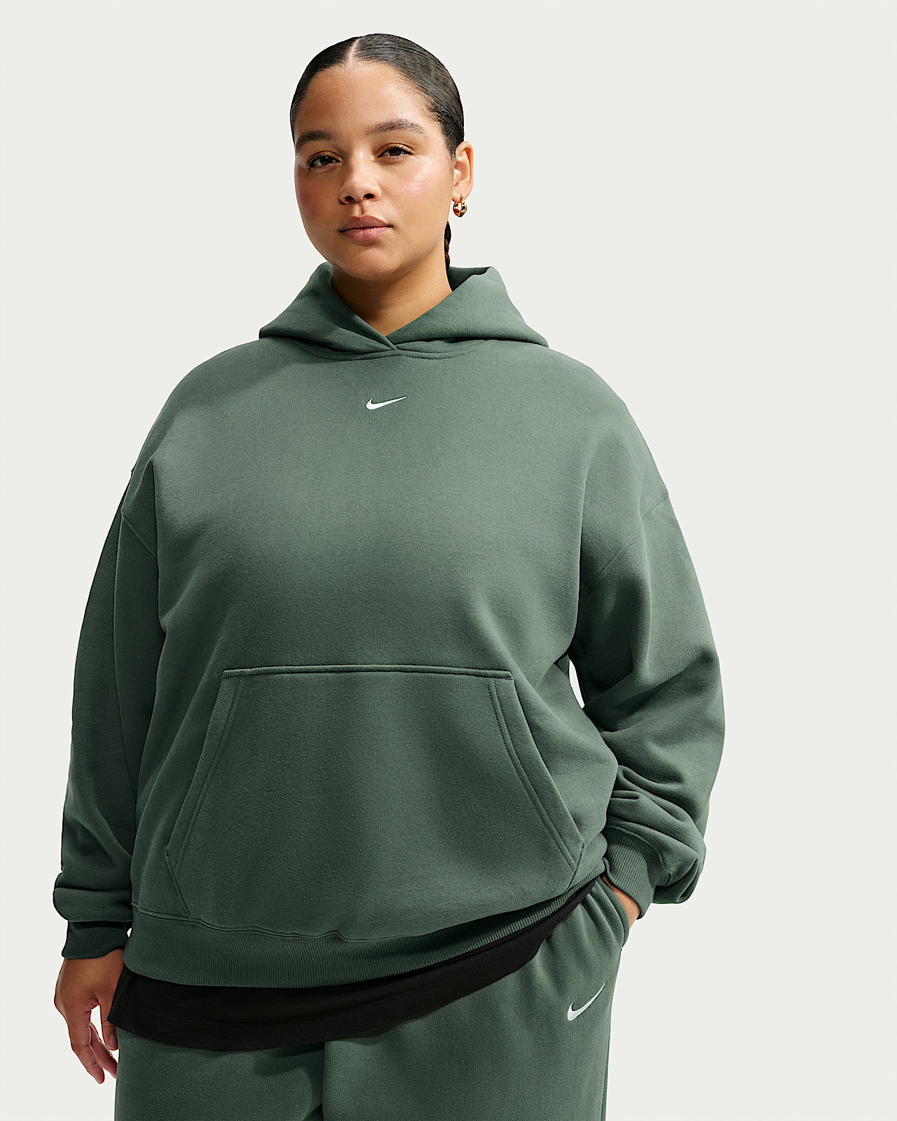 Женское худи Nike Studio Fleece Medium Weight Oversized Pullover Hoodie (Plus Size)