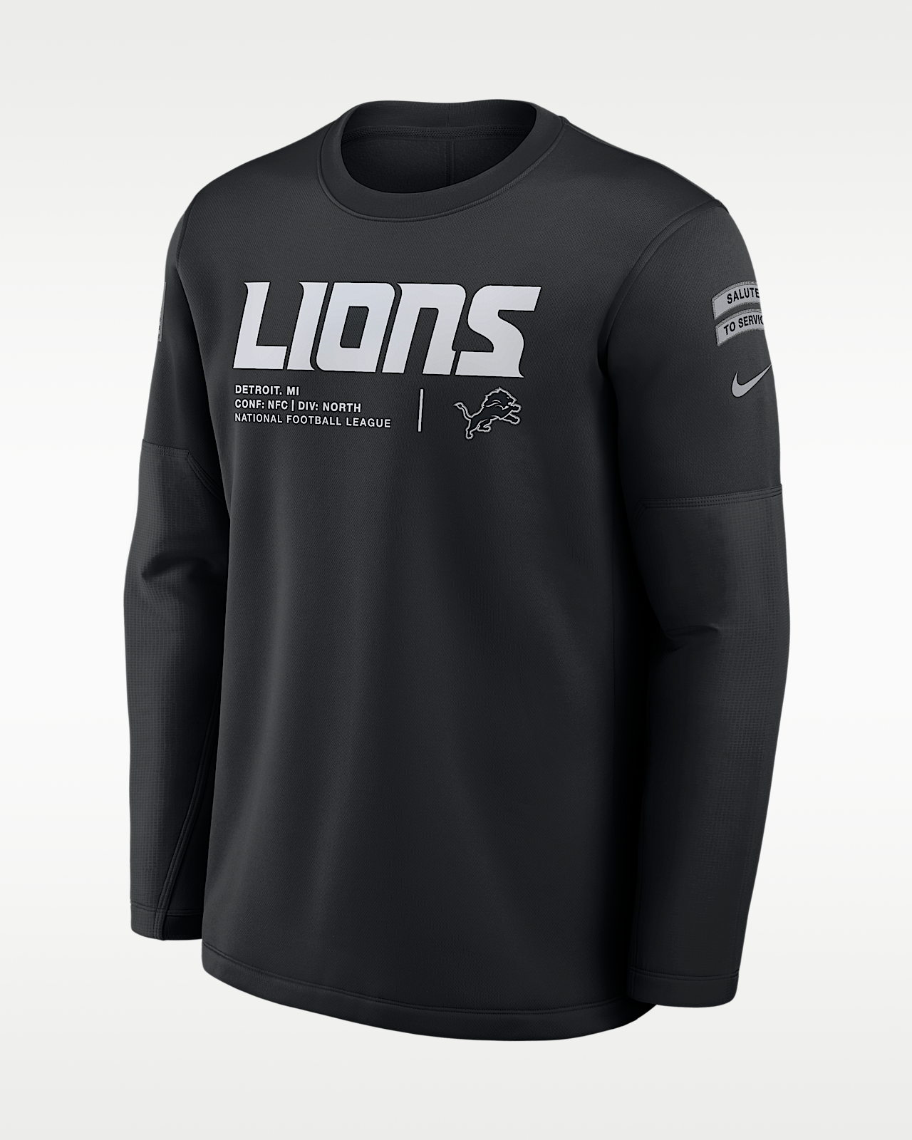 Мужские  Detroit Lions Salute to Service Sideline Coaches Nike NFL Pullover Crew
