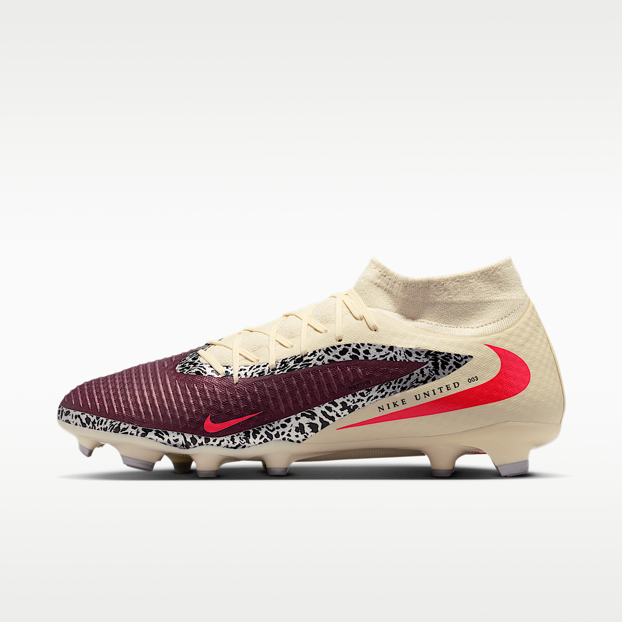 Nike United Phantom 6 High Academy (Burgundy Crush/Fossil/University Red)
