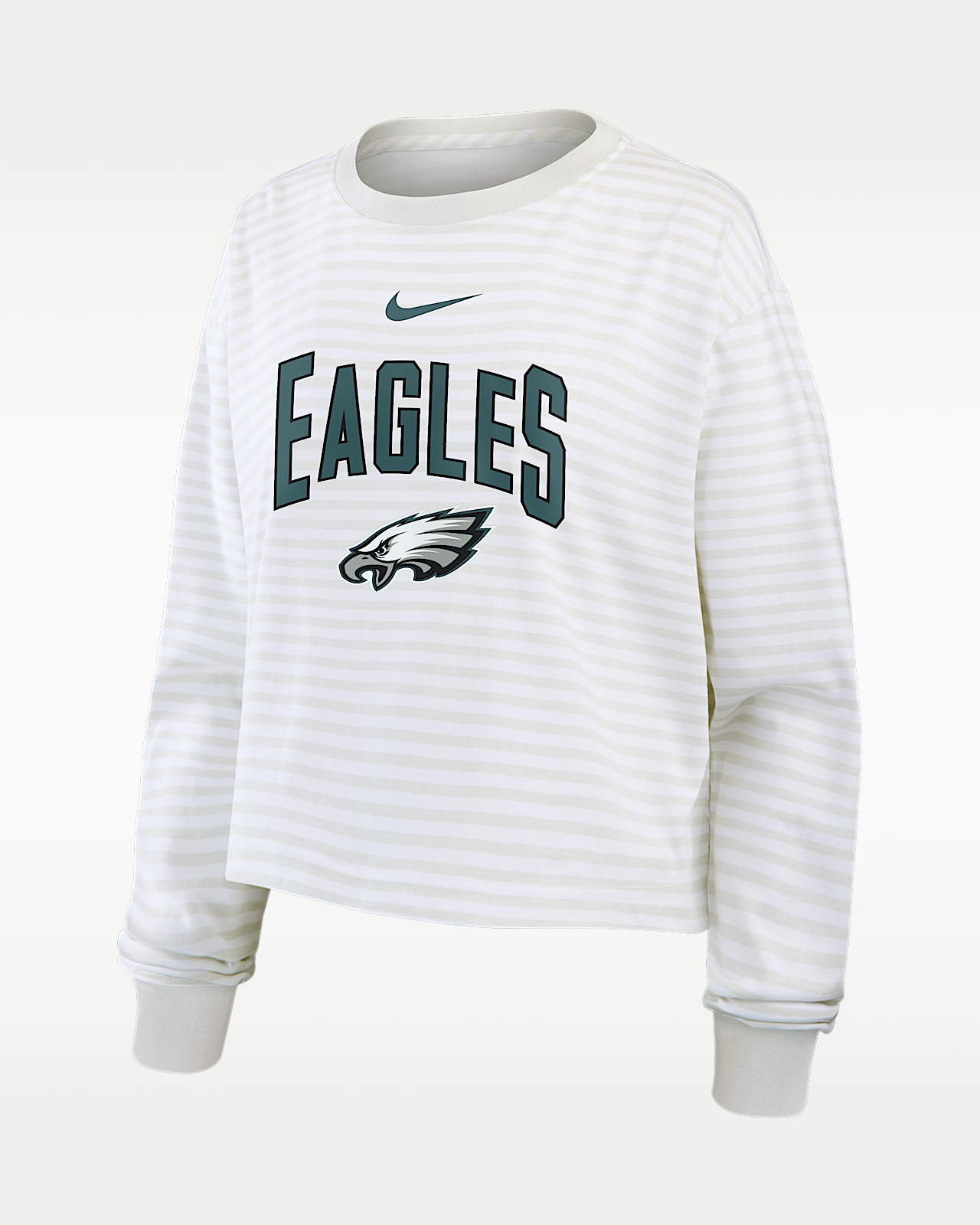Женская футболка Philadelphia Eagles Primetime Nike Cropped Long-Sleeve