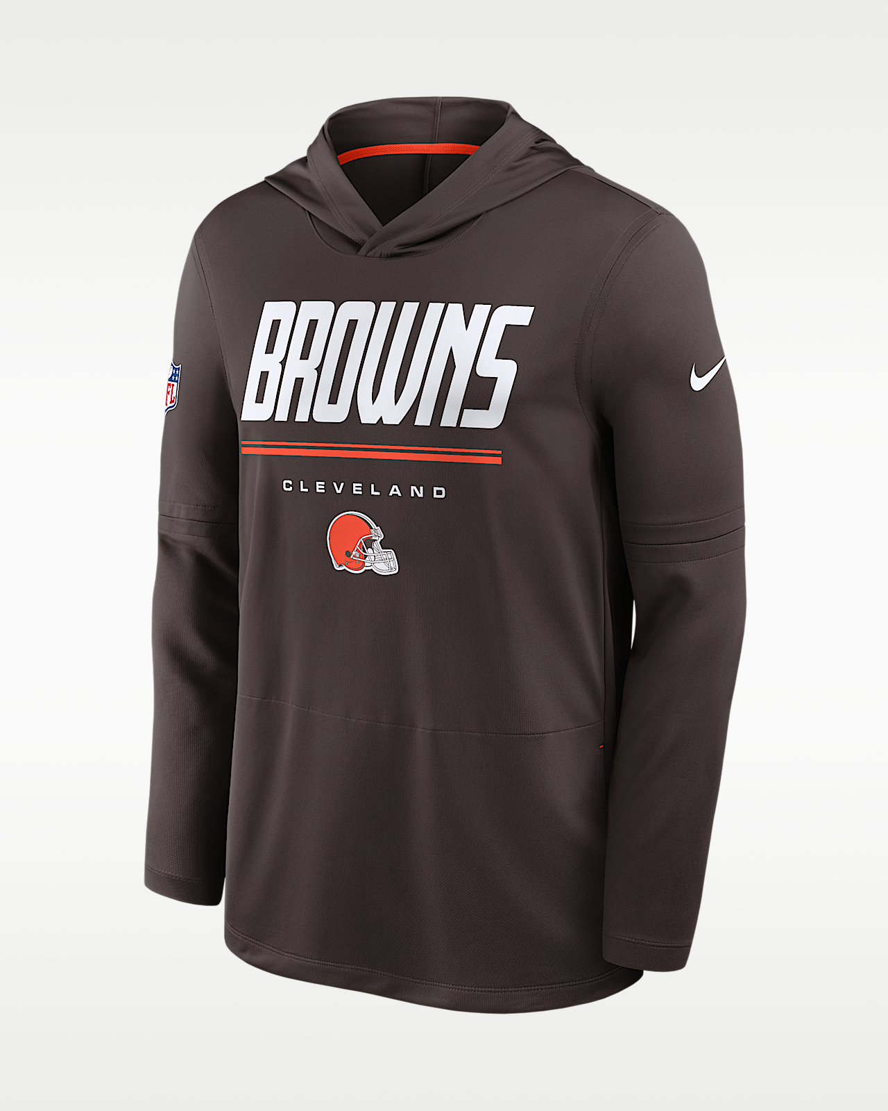 Мужские  Cleveland Browns Sideline Nike Dri-FIT NFL Long-Sleeve Hooded Top