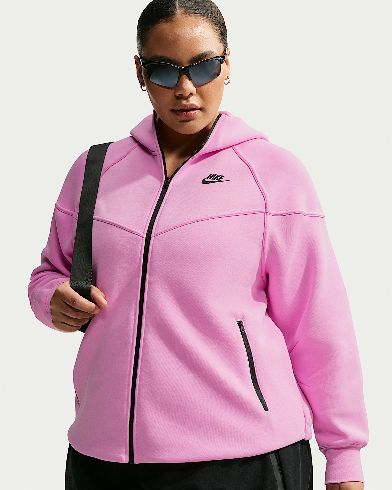 Женское худи Nike Sportswear Tech Fleece Windrunner Full-Zip Hoodie (Plus Size) для бега
