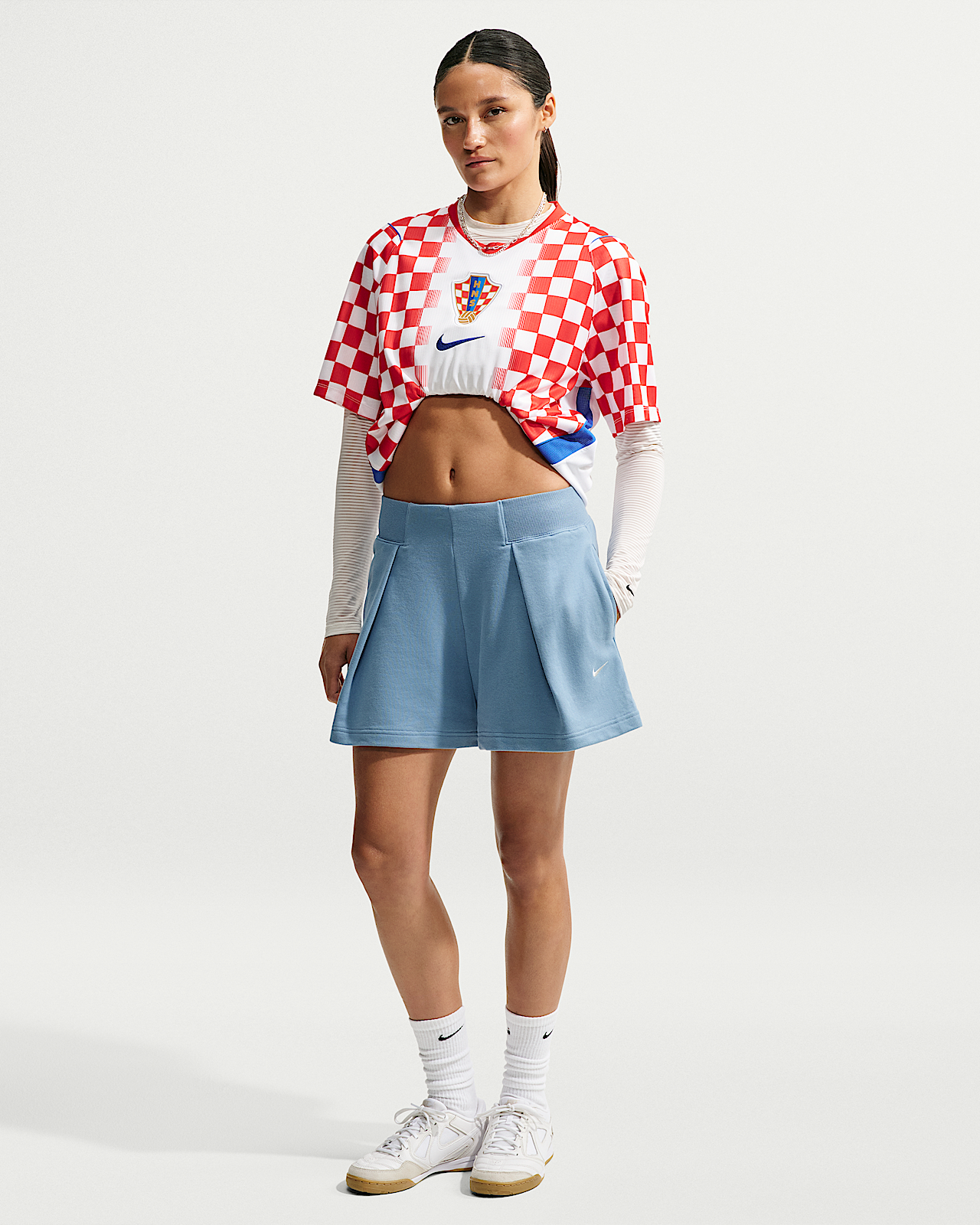 Женские шорты Nike Studio Fleece Lightweight High-Waisted Loose Pleated Shorts