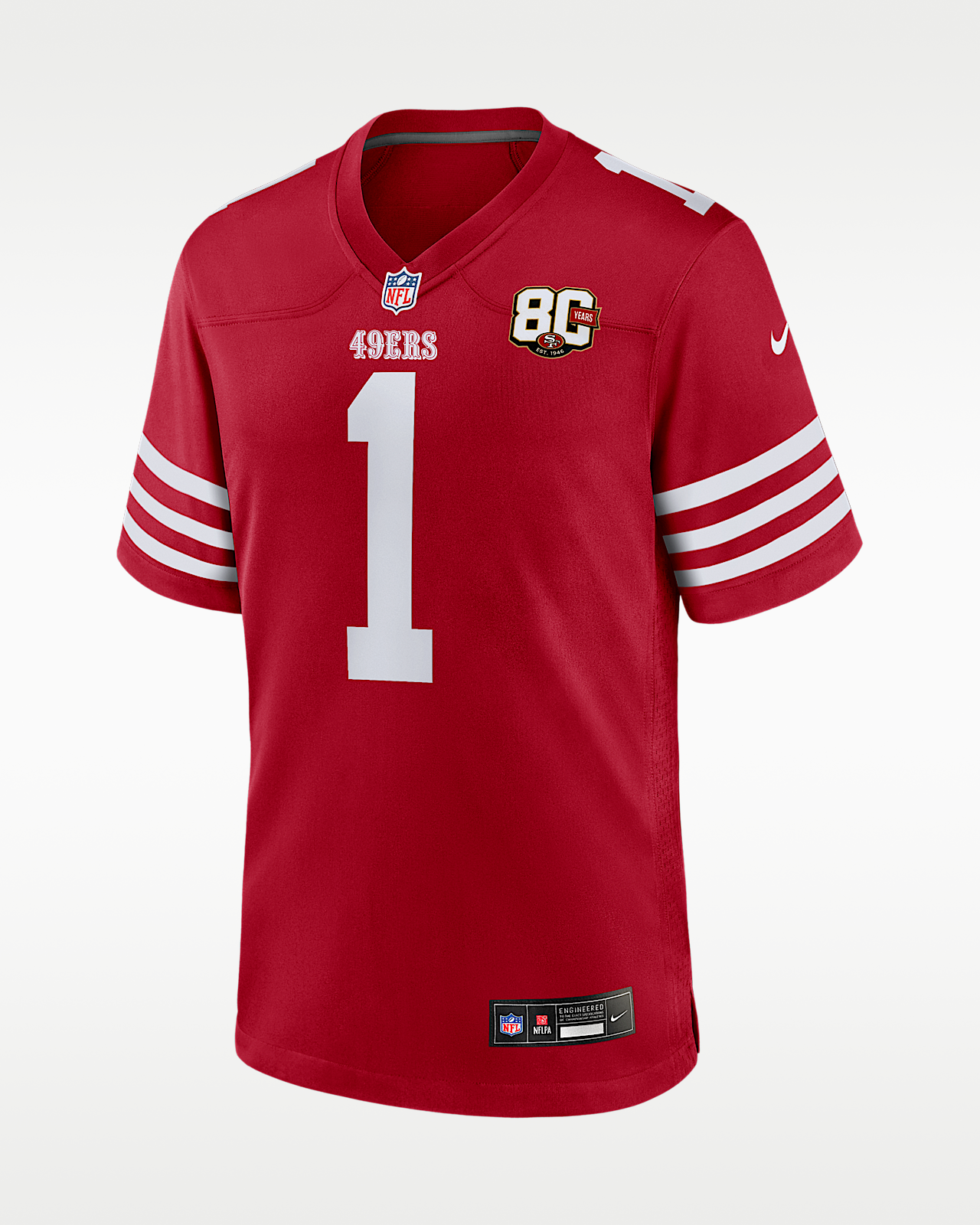 Мужские джерси Ricky Pearsall San Francisco 49ers 80th Anniversary Nike NFL Game Jersey