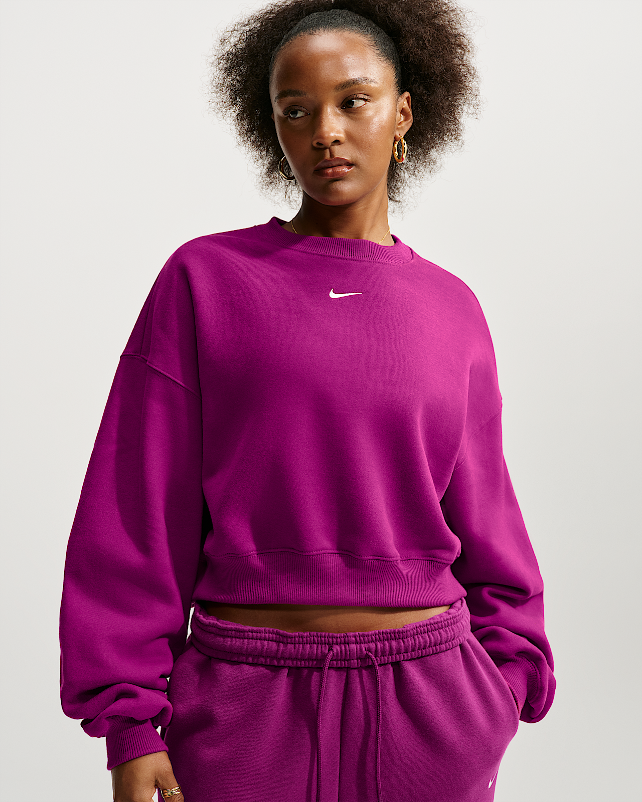 Женские  Nike Studio Fleece Medium Weight Oversized Cropped Crew