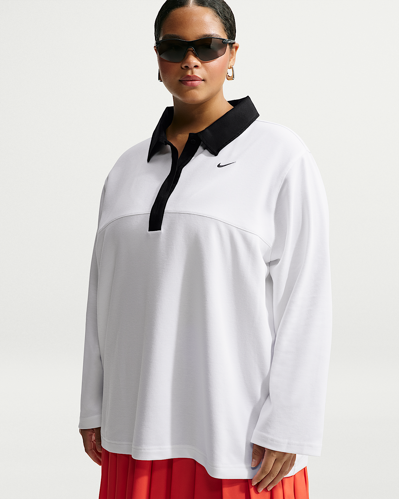 Женские  Nike Sportswear Oversized Long-Sleeve Polo (Plus Size)