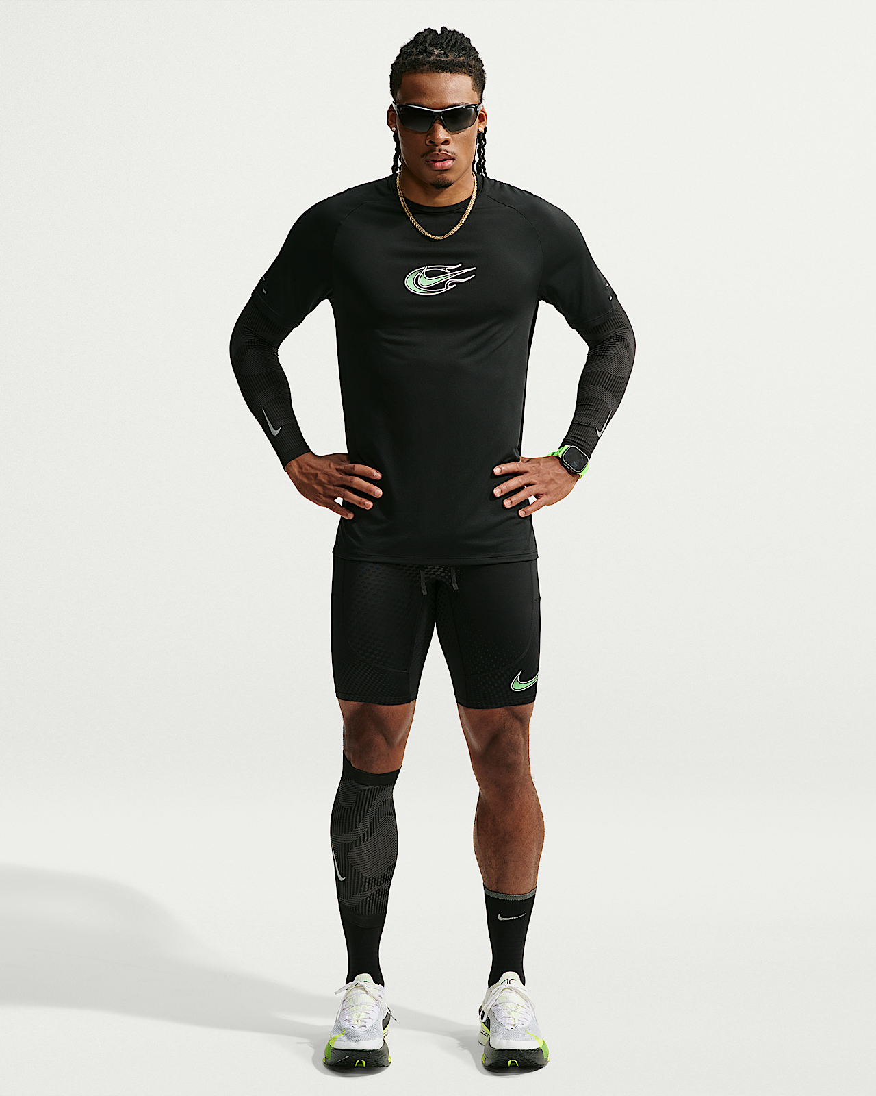 Мужские тайтсы Nike Stride Dri-FIT 1/2-Length Tights для бега