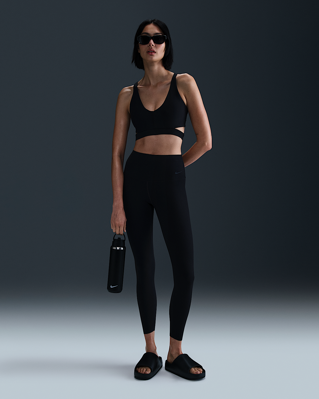 Женские тайтсы Nike Zenvy Rib High-Waisted 7/8 Leggings