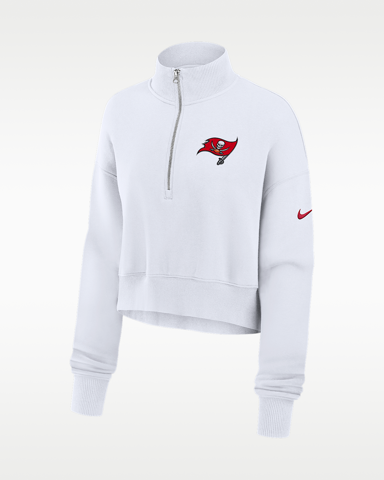 Женские  Tampa Bay Buccaneers Primetime Phoenix Nike NFL Oversized Cropped 1/4-Zip Crew