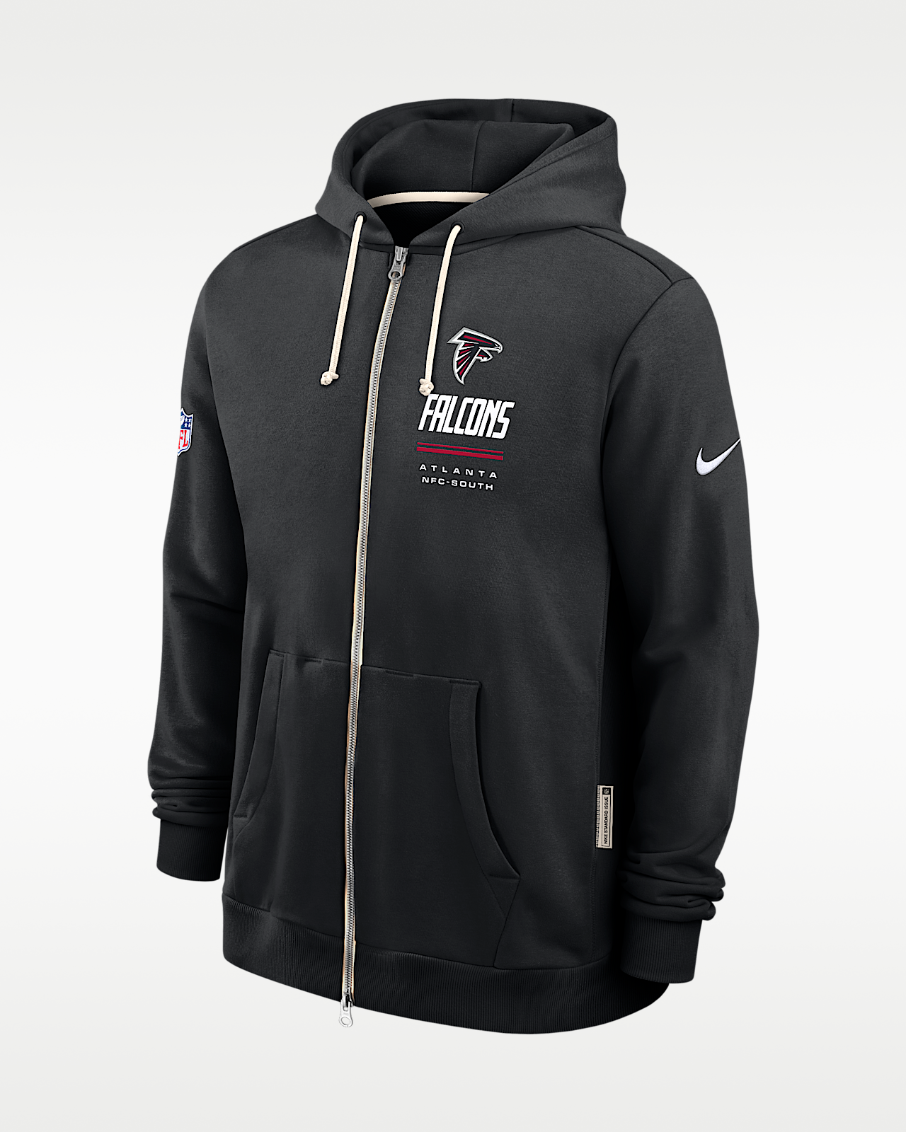 Мужское худи Atlanta Falcons Sideline Standard Issue Nike Dri-FIT NFL Full-Zip Hoodie