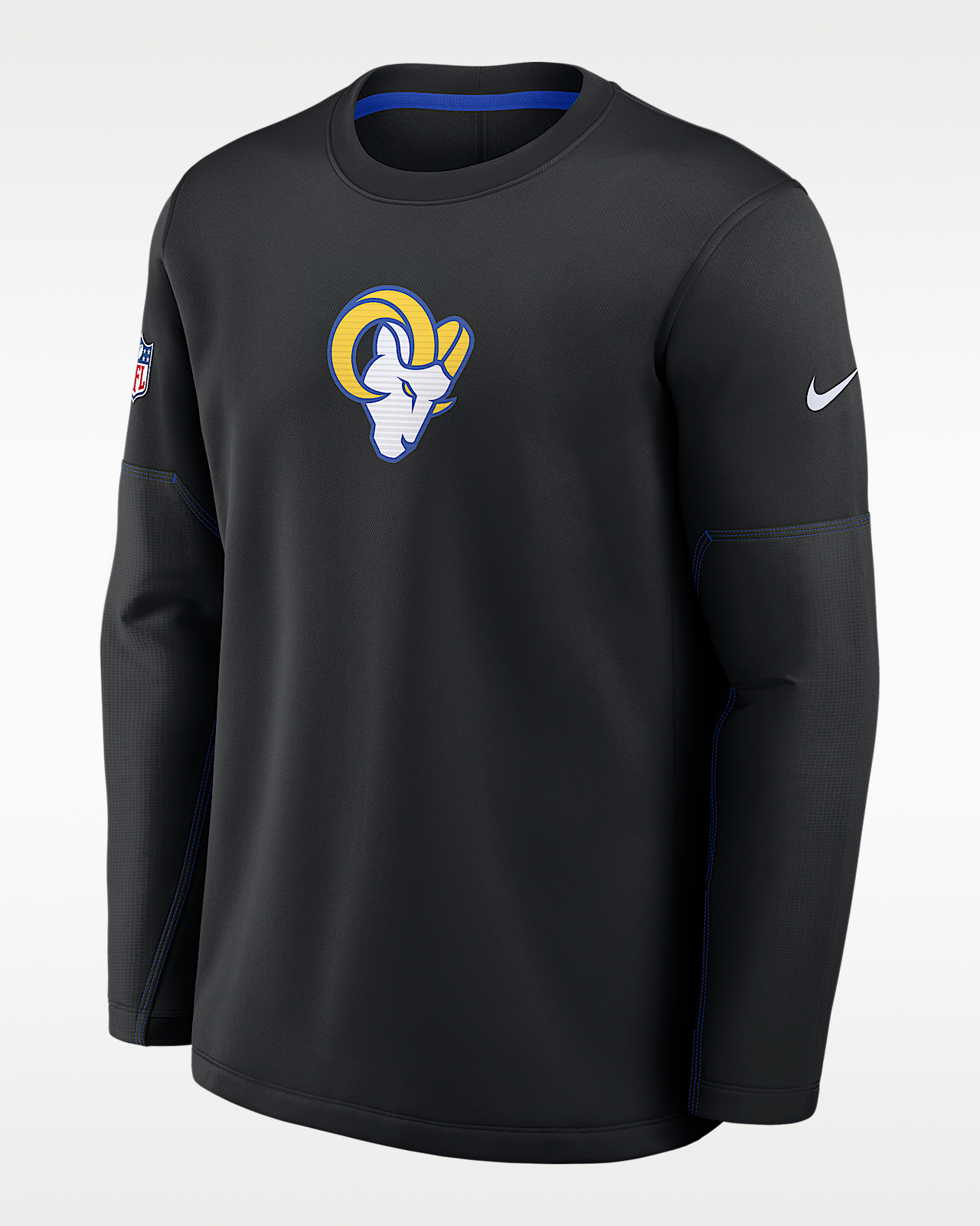 Мужская футболка Los Angeles Rams Sideline Coaches Nike Therma-FIT NFL Long-Sleeve