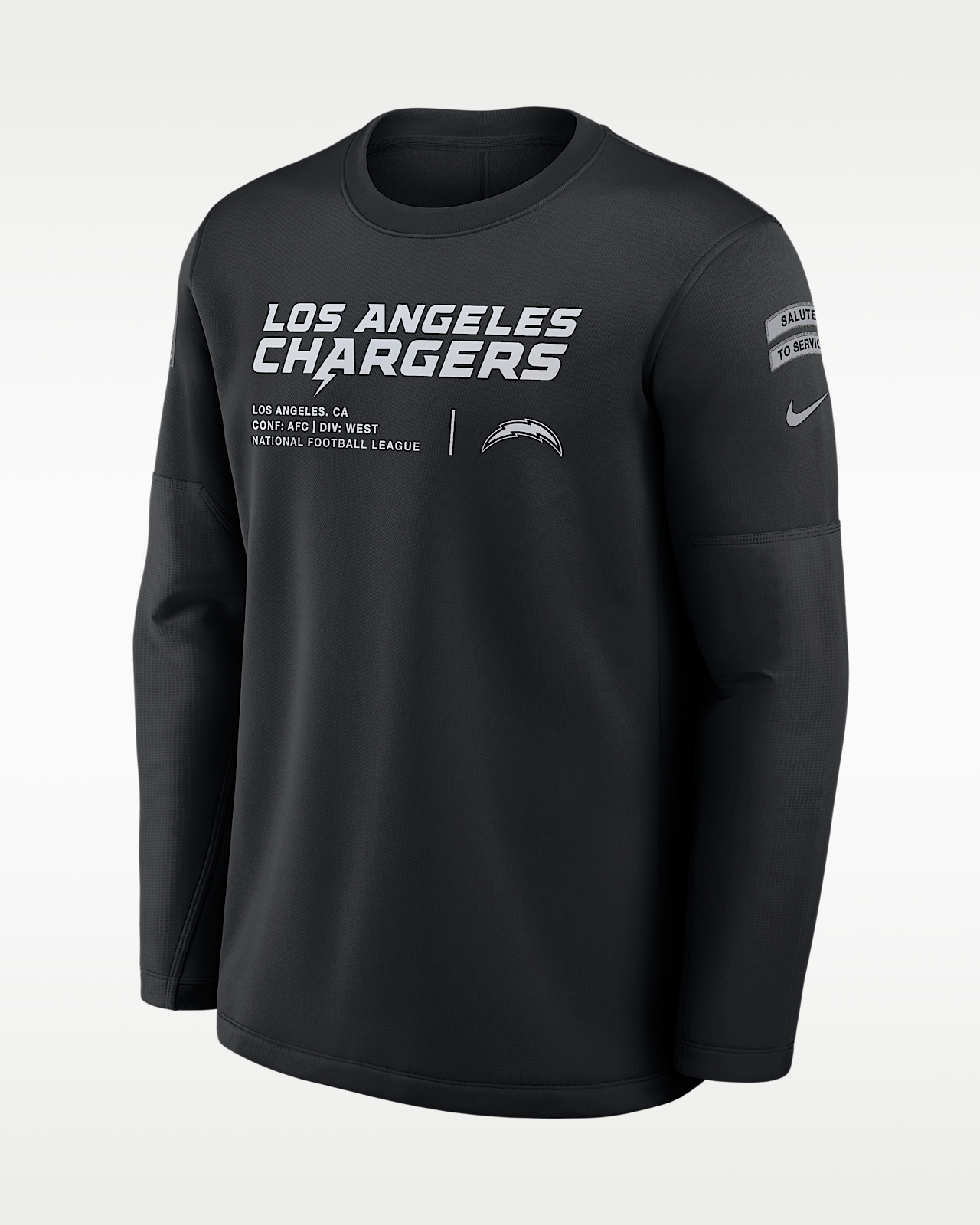 Мужские  Los Angeles Chargers Salute to Service Sideline Coaches Nike NFL Pullover Crew