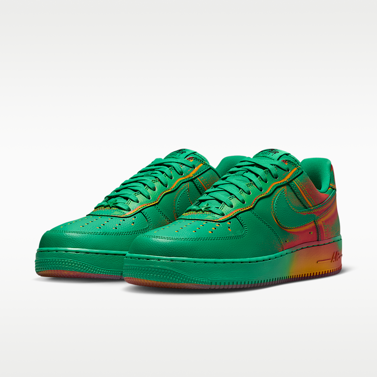 Nike Air Force 1 sneaker Stadium Green/Laser Orange/Bright Crimson