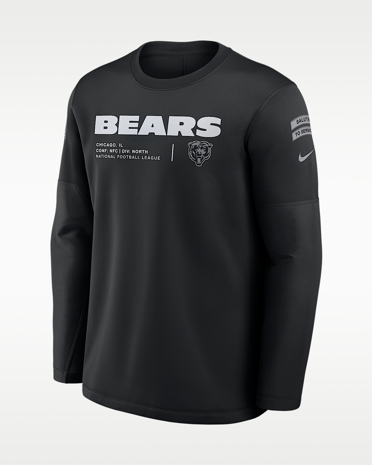 Мужские  Chicago Bears Salute to Service Sideline Coaches Nike NFL Pullover Crew