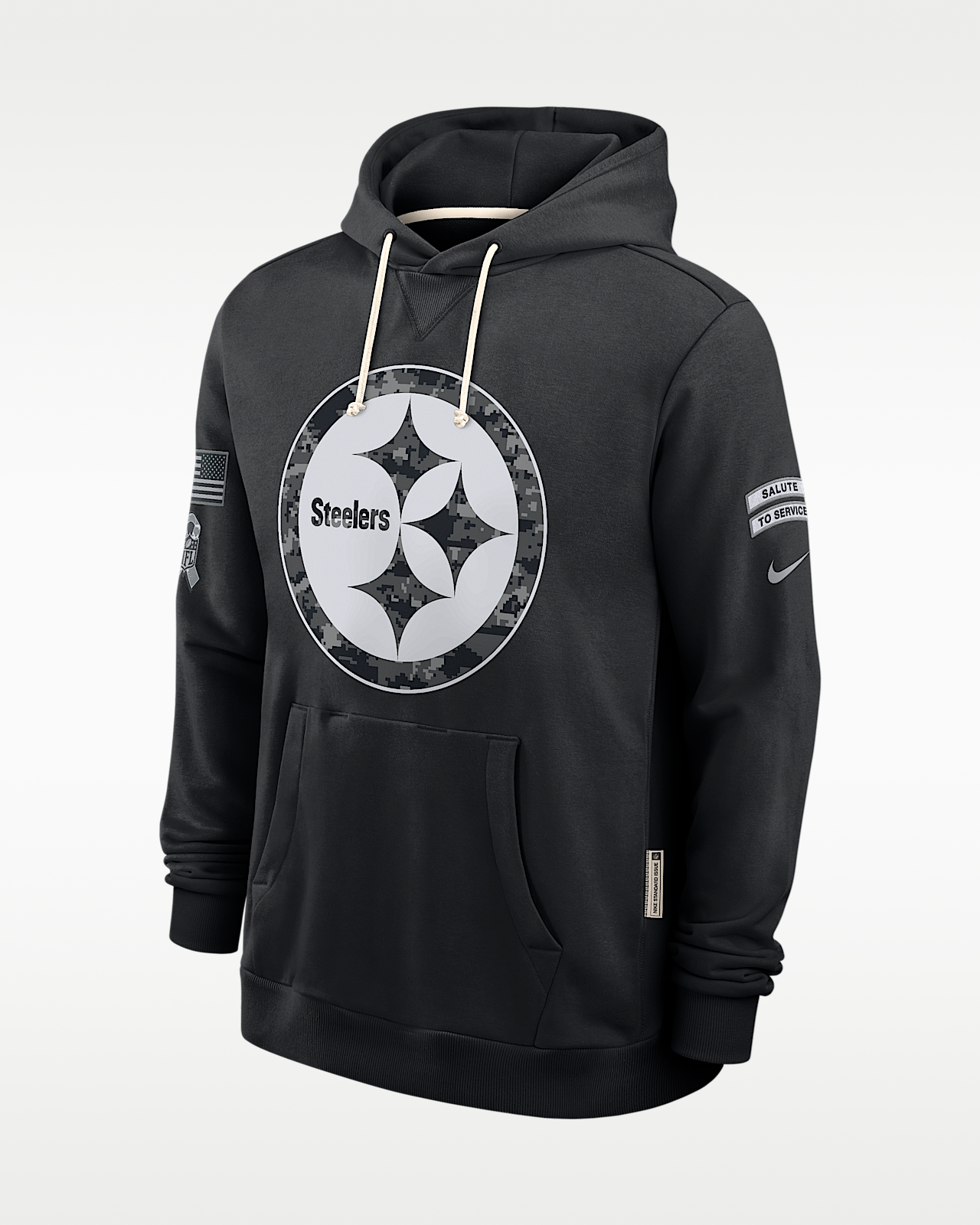 Мужское худи Pittsburgh Steelers Salute to Service Sideline Nike Dri-FIT NFL Pullover Hoodie