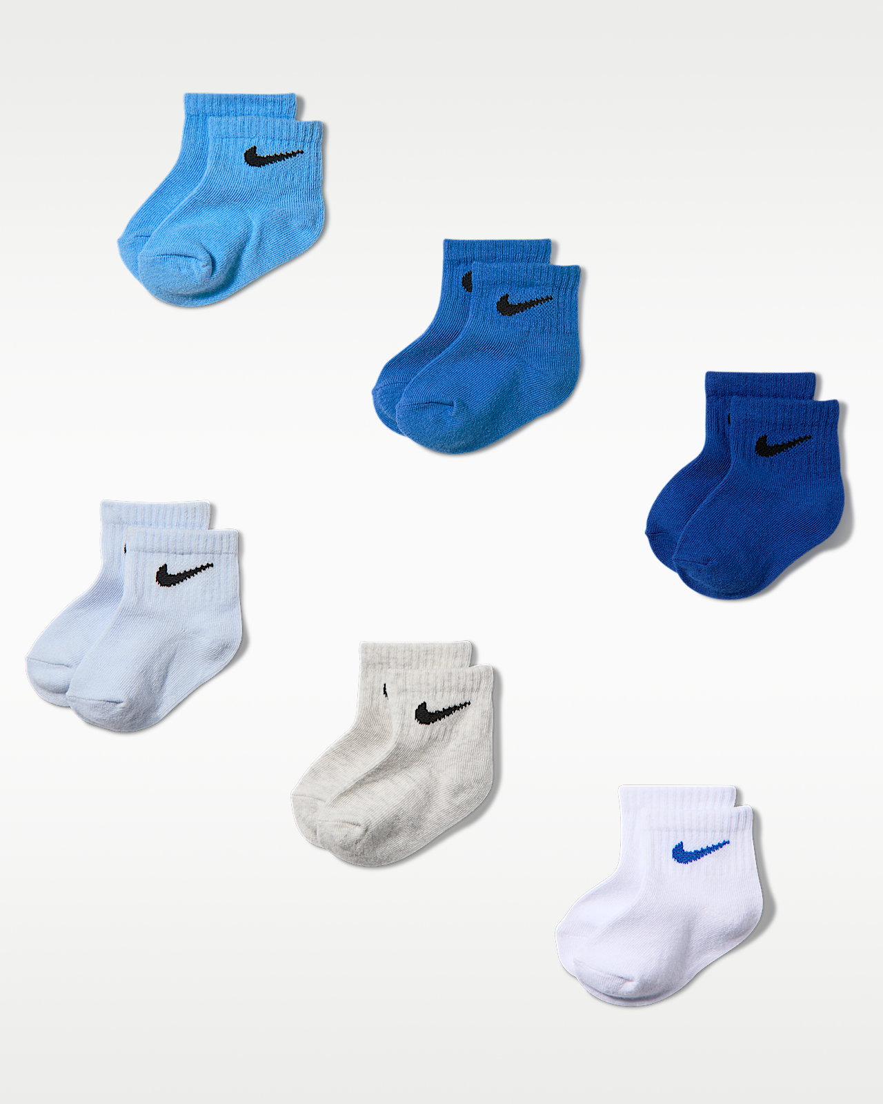 Детские носки Nike Swoosh Baby Ankle Socks (6 Pairs)