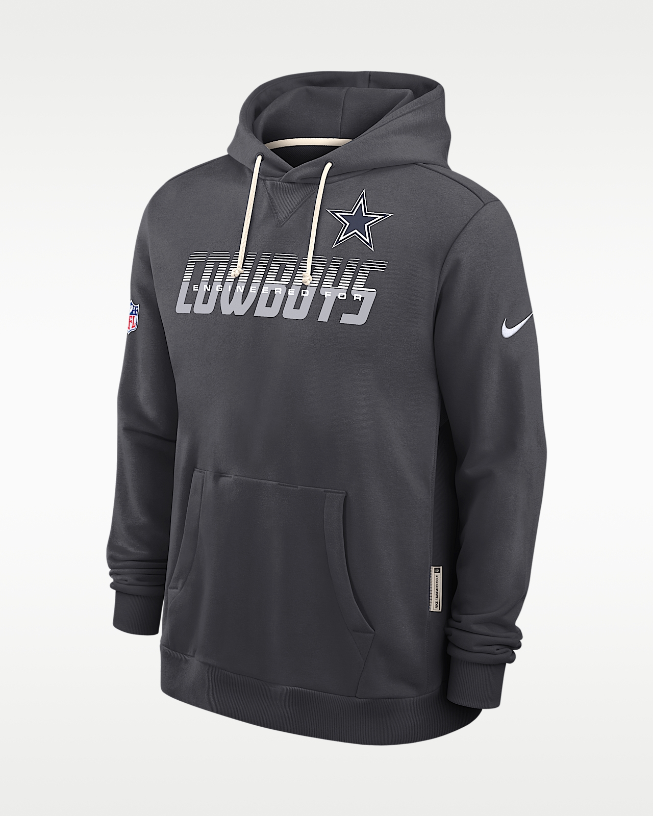 Мужское худи Dallas Cowboys Sideline Standard Issue Nike Dri-FIT NFL Pullover Hoodie
