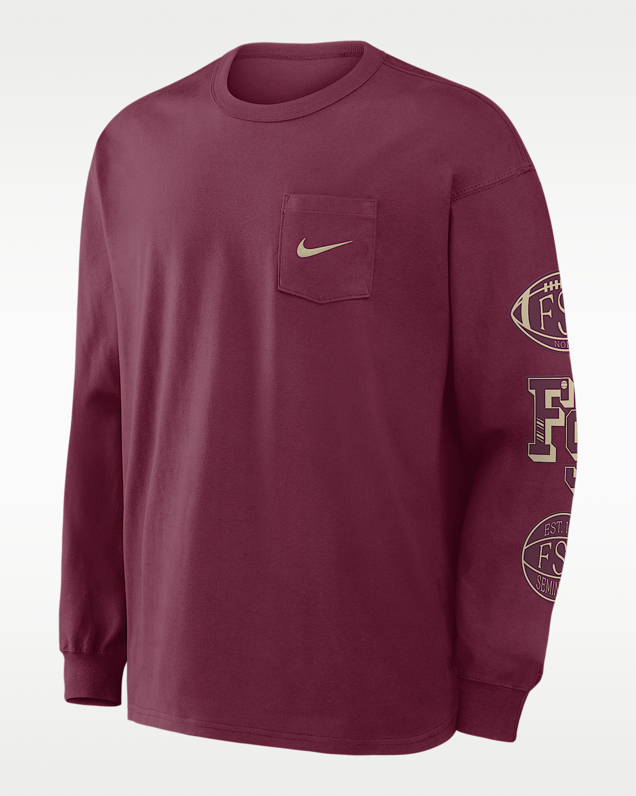 Мужская футболка Florida State Academic Max90 Pocket Nike College Long-Sleeve