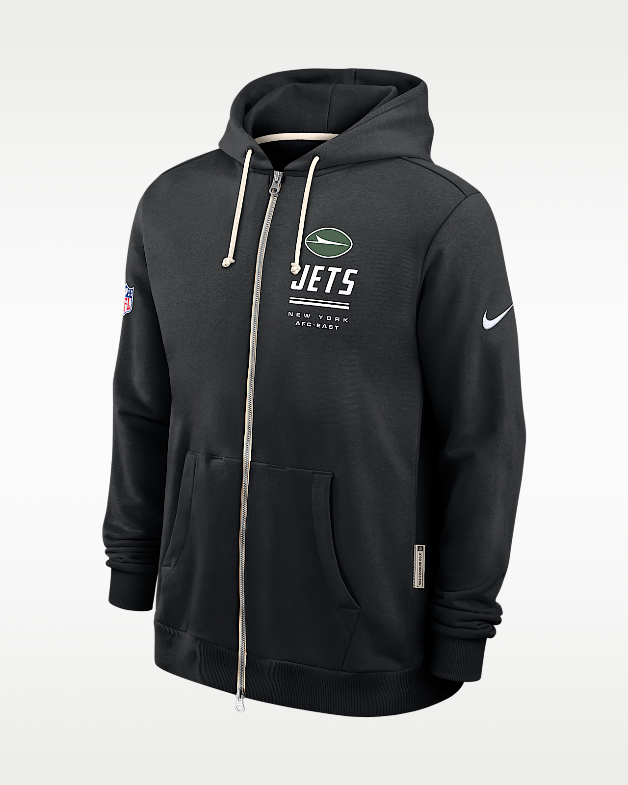 Мужское худи New York Jets Sideline Standard Issue Nike Dri-FIT NFL Full-Zip Hoodie