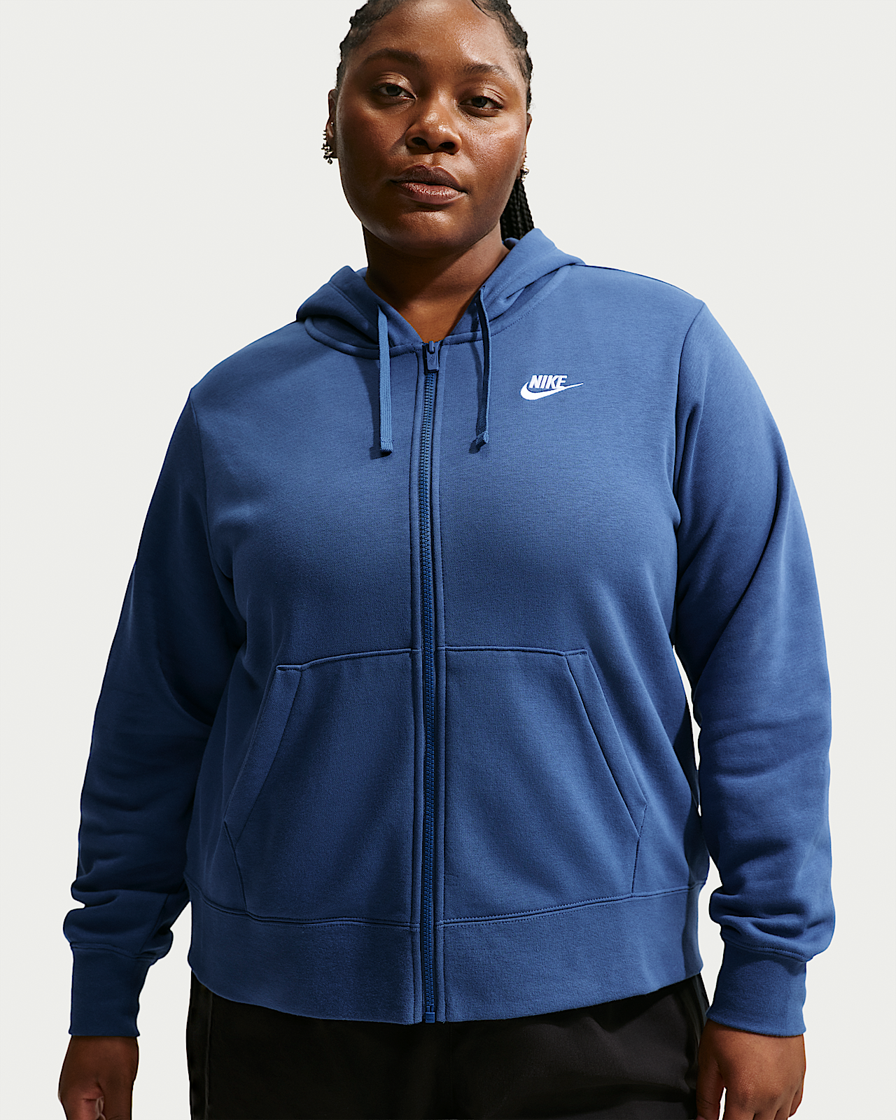 Женское худи Nike Sportswear Club Fleece Full-Zip Hoodie (Plus Size)
