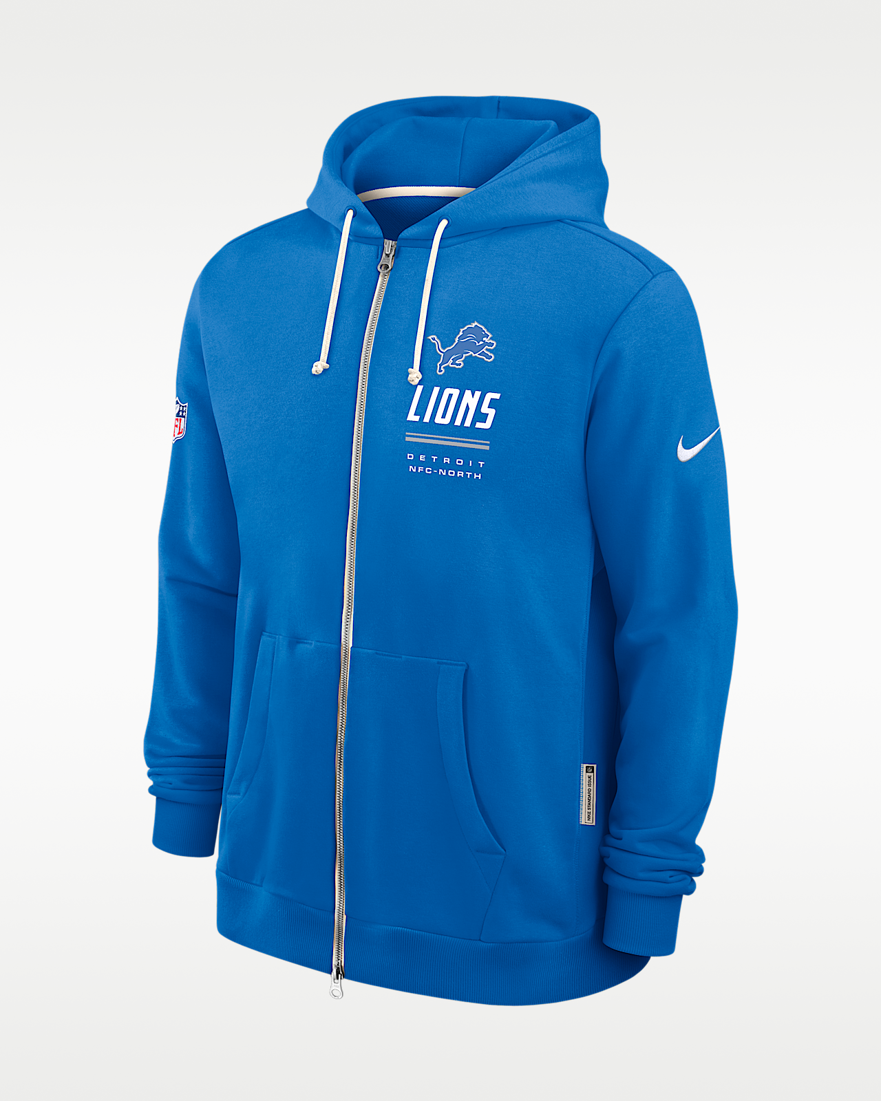Мужское худи Detroit Lions Sideline Standard Issue Nike Dri-FIT NFL Full-Zip Hoodie