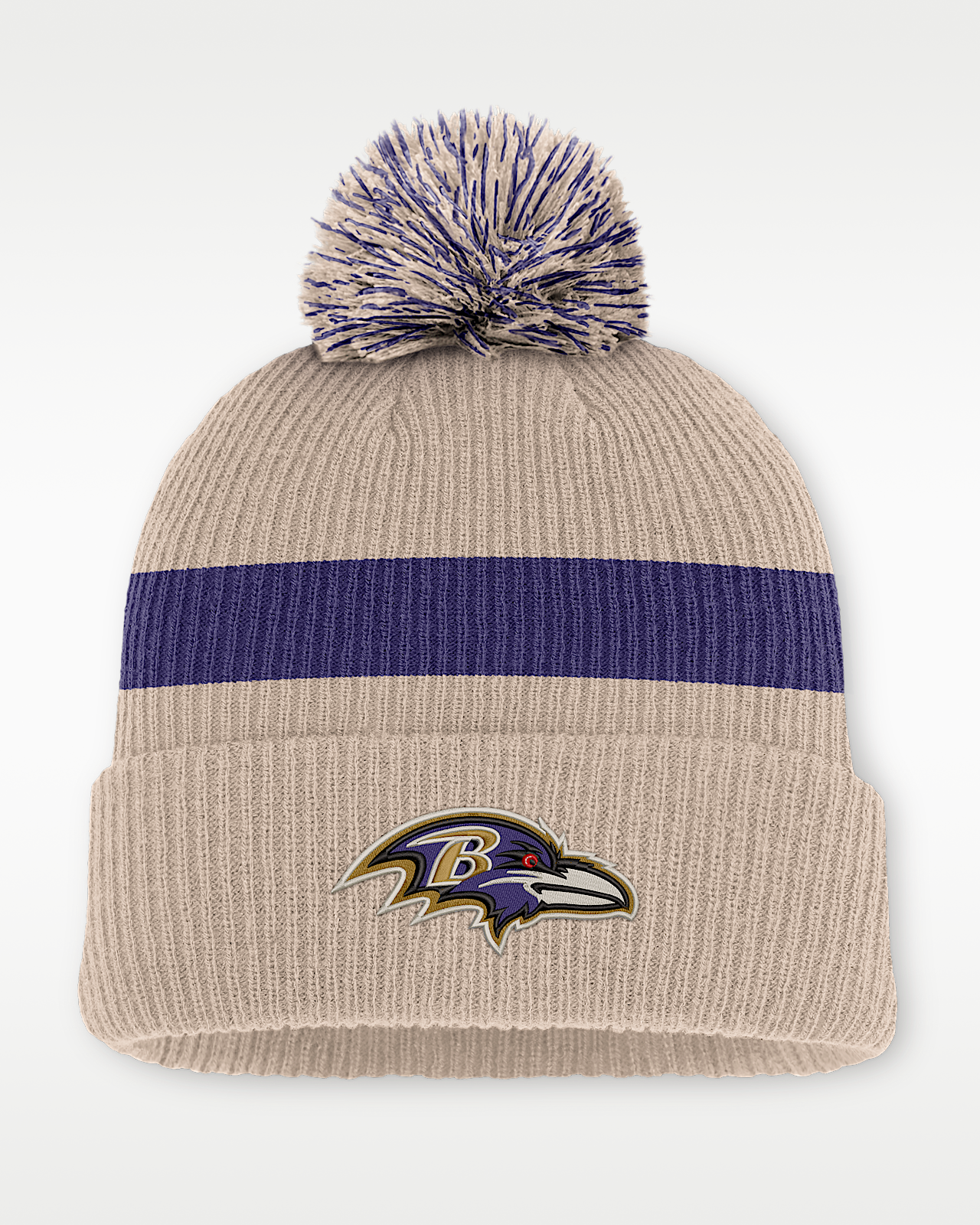 Мужские  Baltimore Ravens Rewind Peak Nike NFL Cuffed Pom Beanie