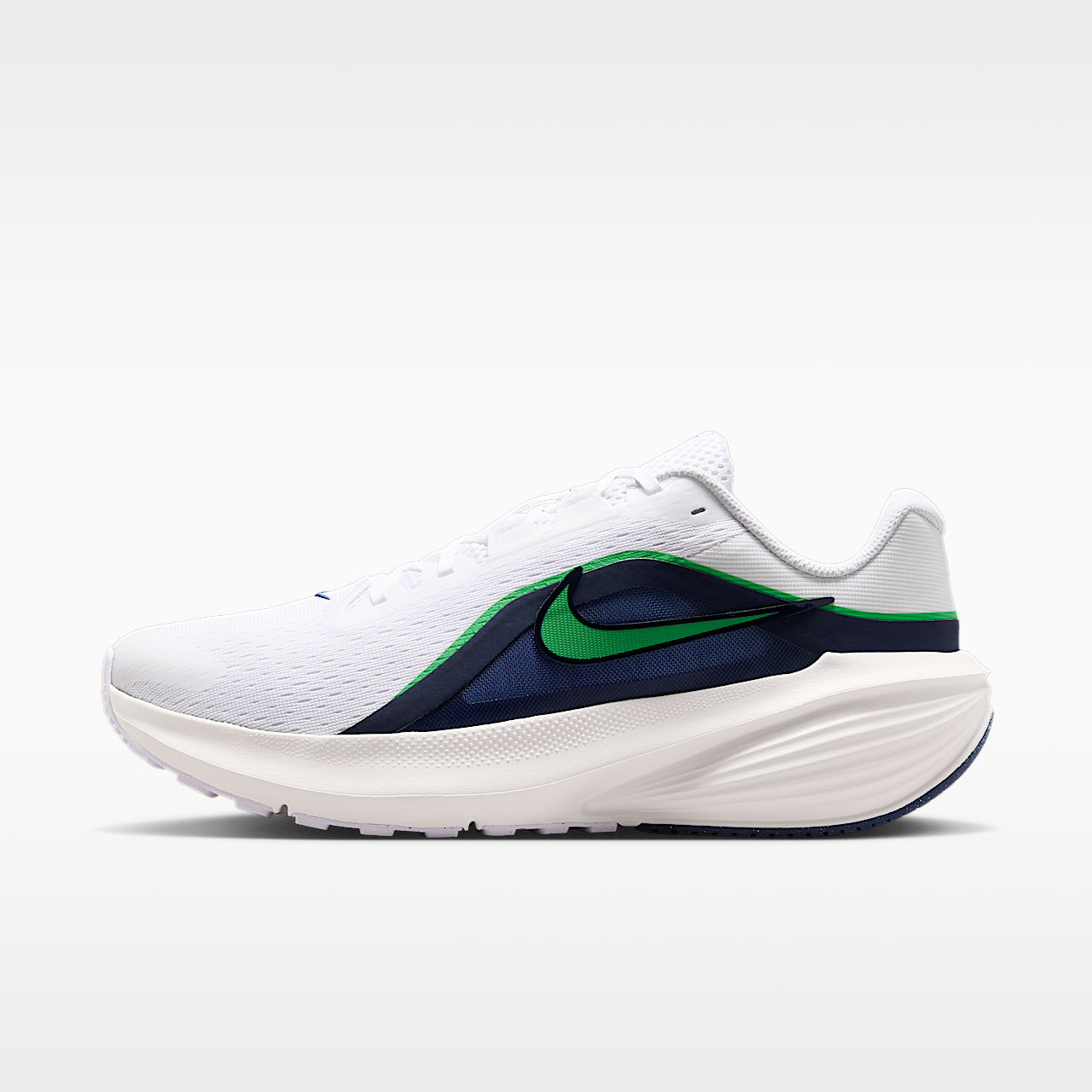 Nike Downshifter 14 (White/Midnight Navy/Summit White/Green Spark)