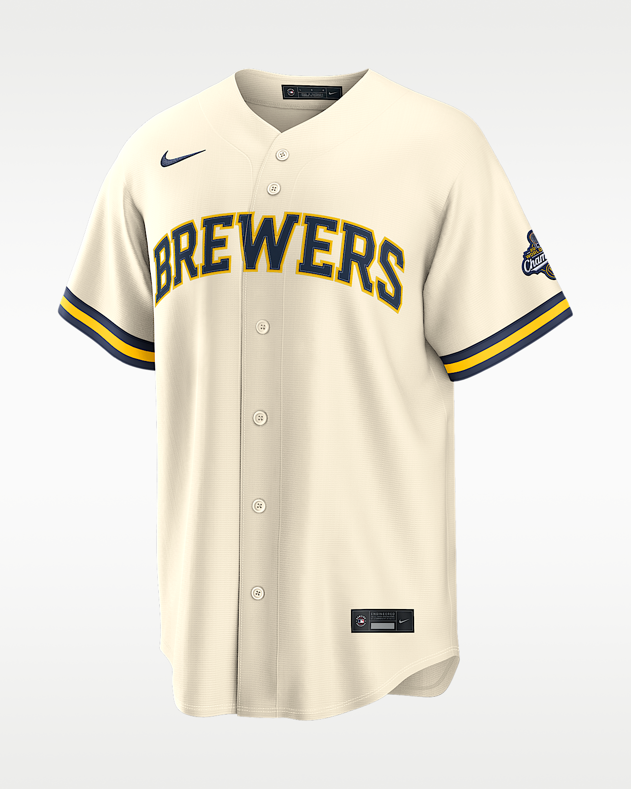 Мужские джерси Jake Bauers Milwaukee Brewers 2026 World Series Champions Nike MLB Replica Jersey