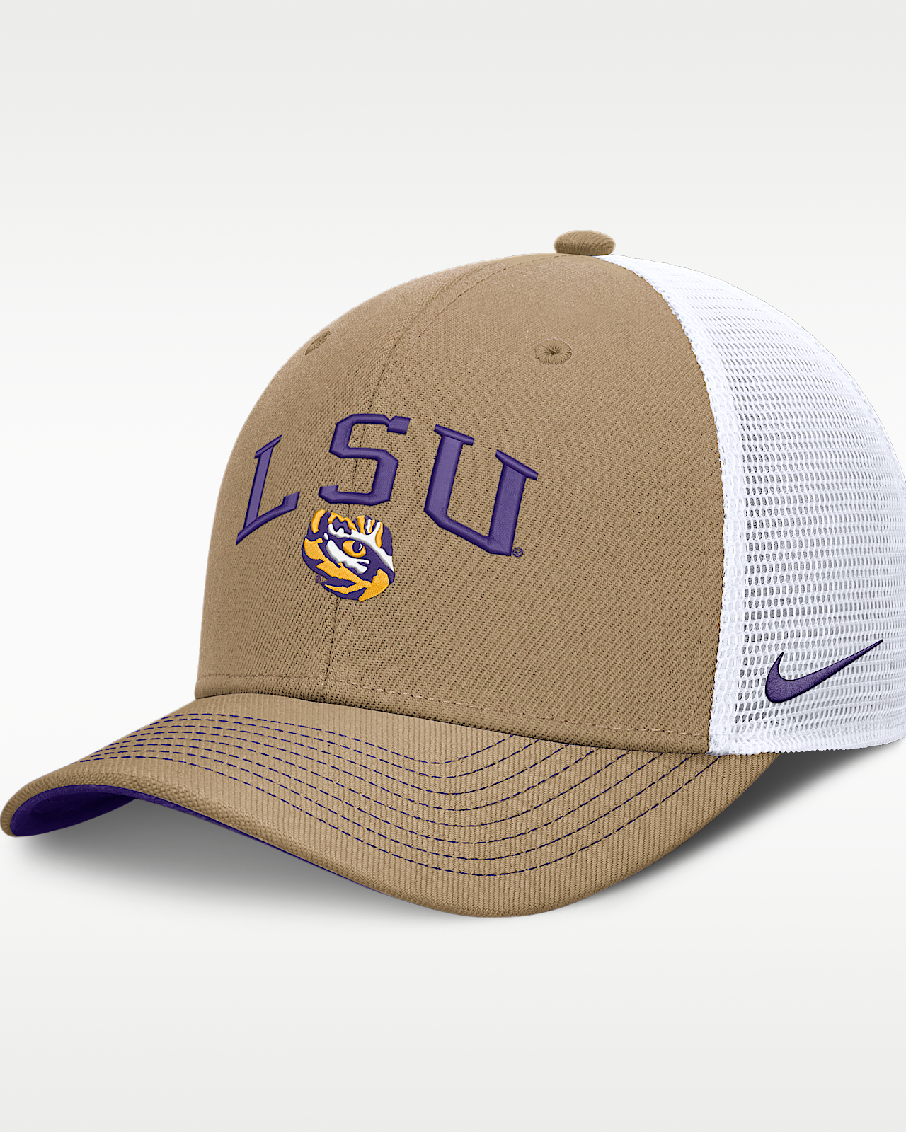 Женские  LSU Primetime Arched Nike Dri-FIT College Trucker Adjustable Hat