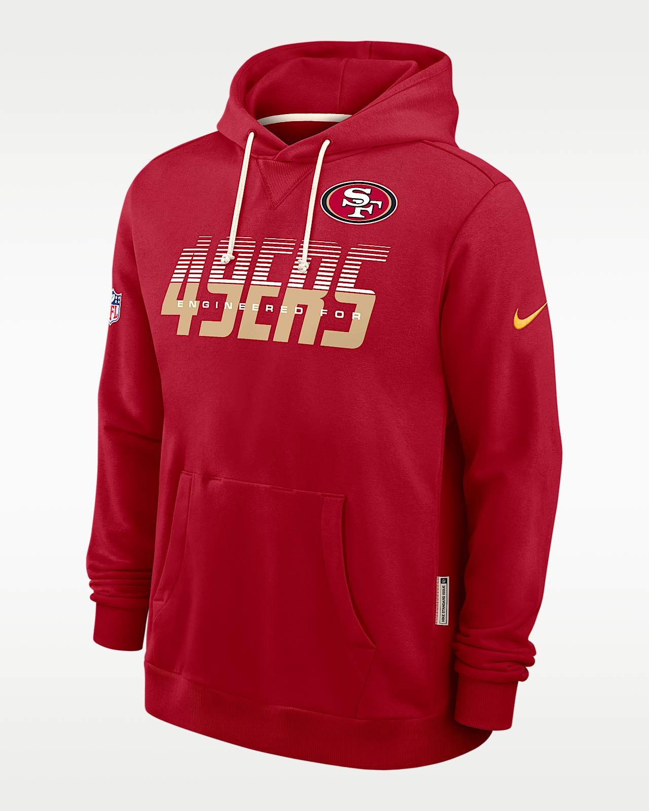 Мужское худи San Francisco 49ers Sideline Standard Issue Nike Dri-FIT NFL Pullover Hoodie