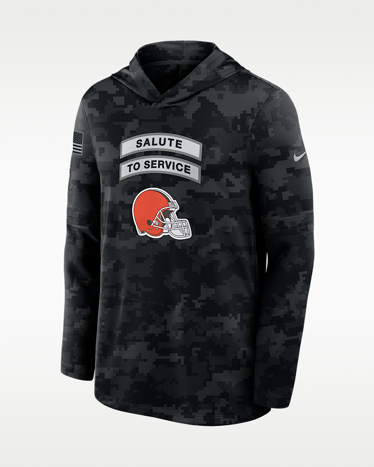 Мужские  Cleveland Browns Salute to Service Sideline Nike Dri-FIT NFL Long-Sleeve Hooded Top