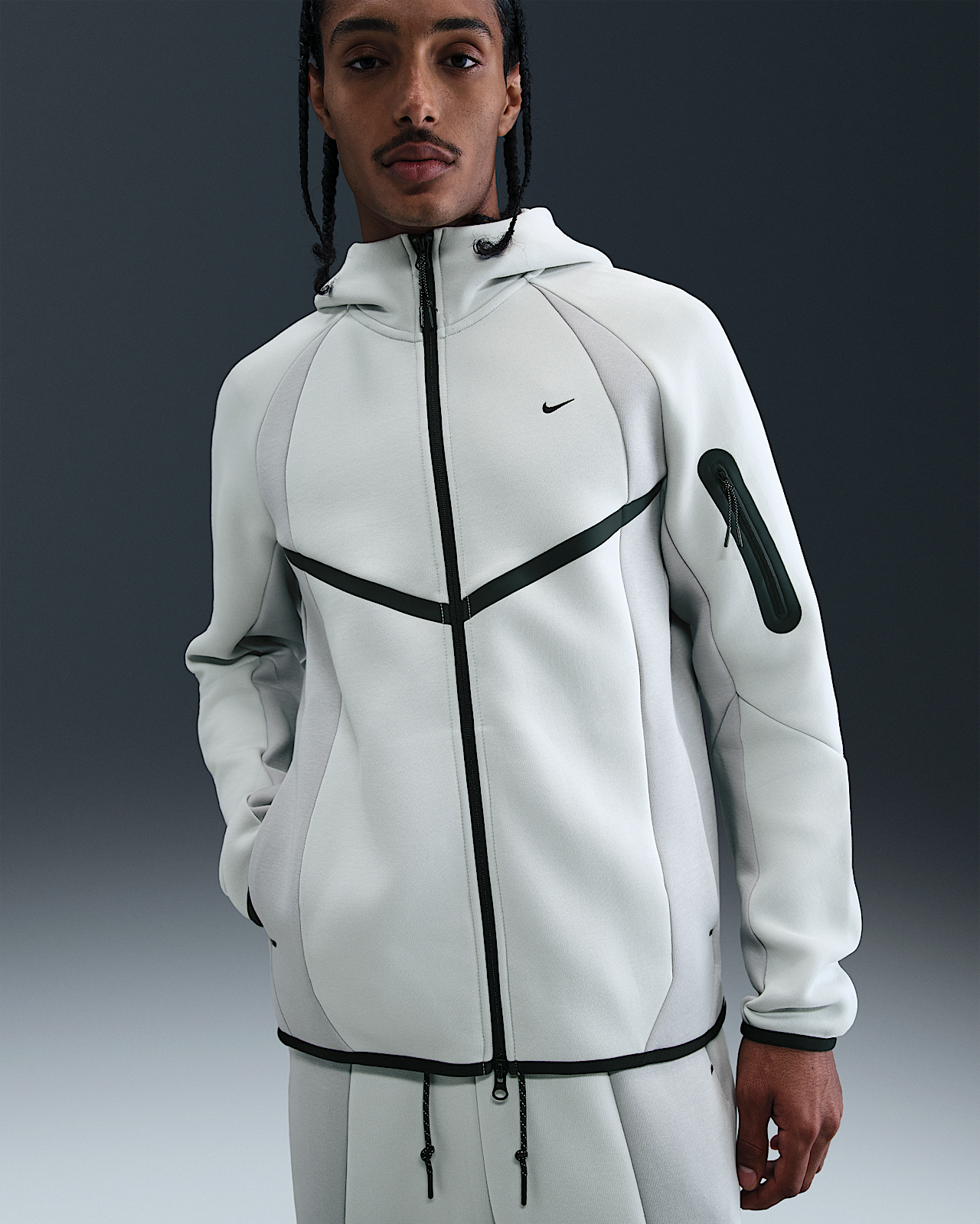 Мужская куртка Nike Tech Color-Block Full-Zip Fleece Windrunner для бега