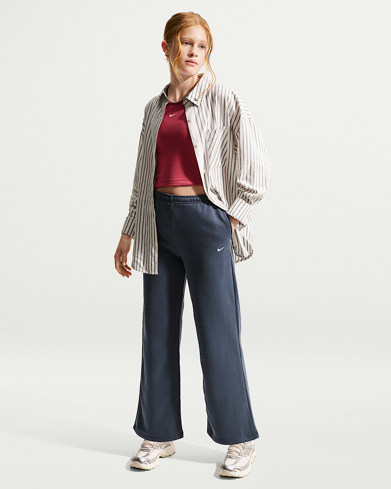 Детские  Nike Sportswear Studio Fleece Girls' Open-Hem Pants