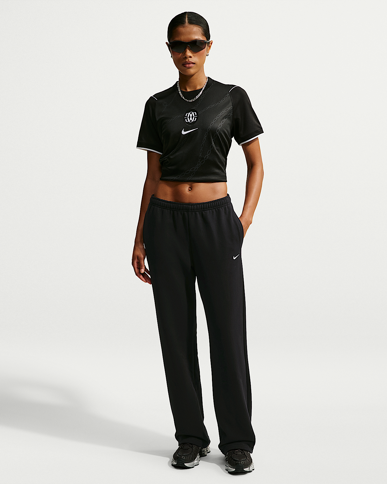 Женские  Nike Studio Fleece Lightweight "French Terry" Mid-Rise Open-Hem Pants