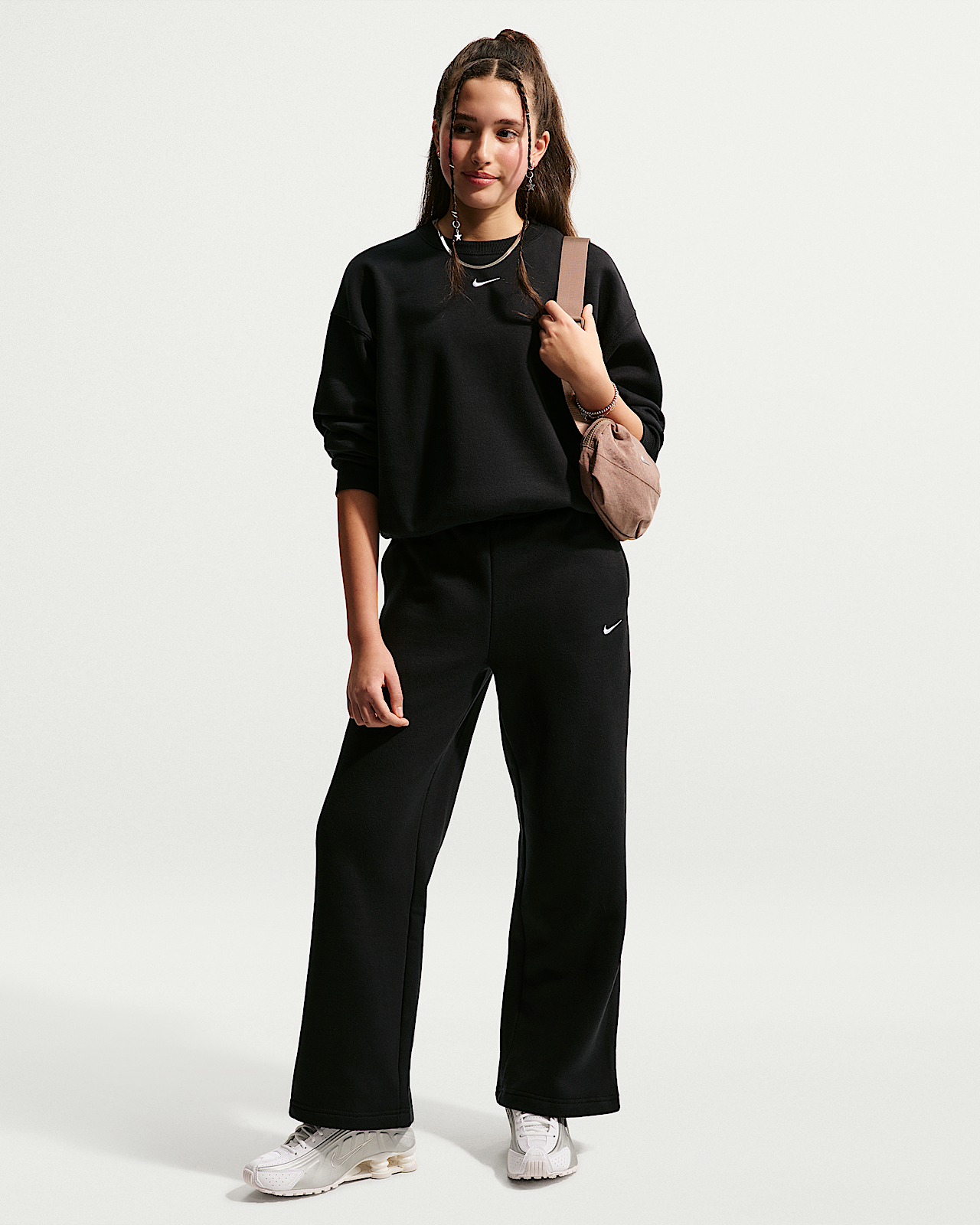 Детские  Nike Sportswear Studio Fleece Girls' Open-Hem Pants