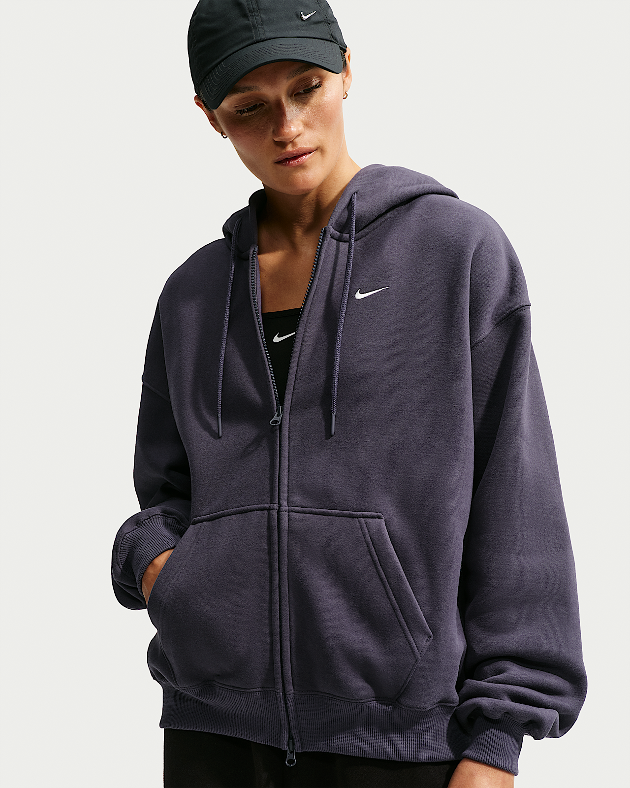Женское худи Nike Studio Fleece Medium Weight Oversized Full-Zip Hoodie